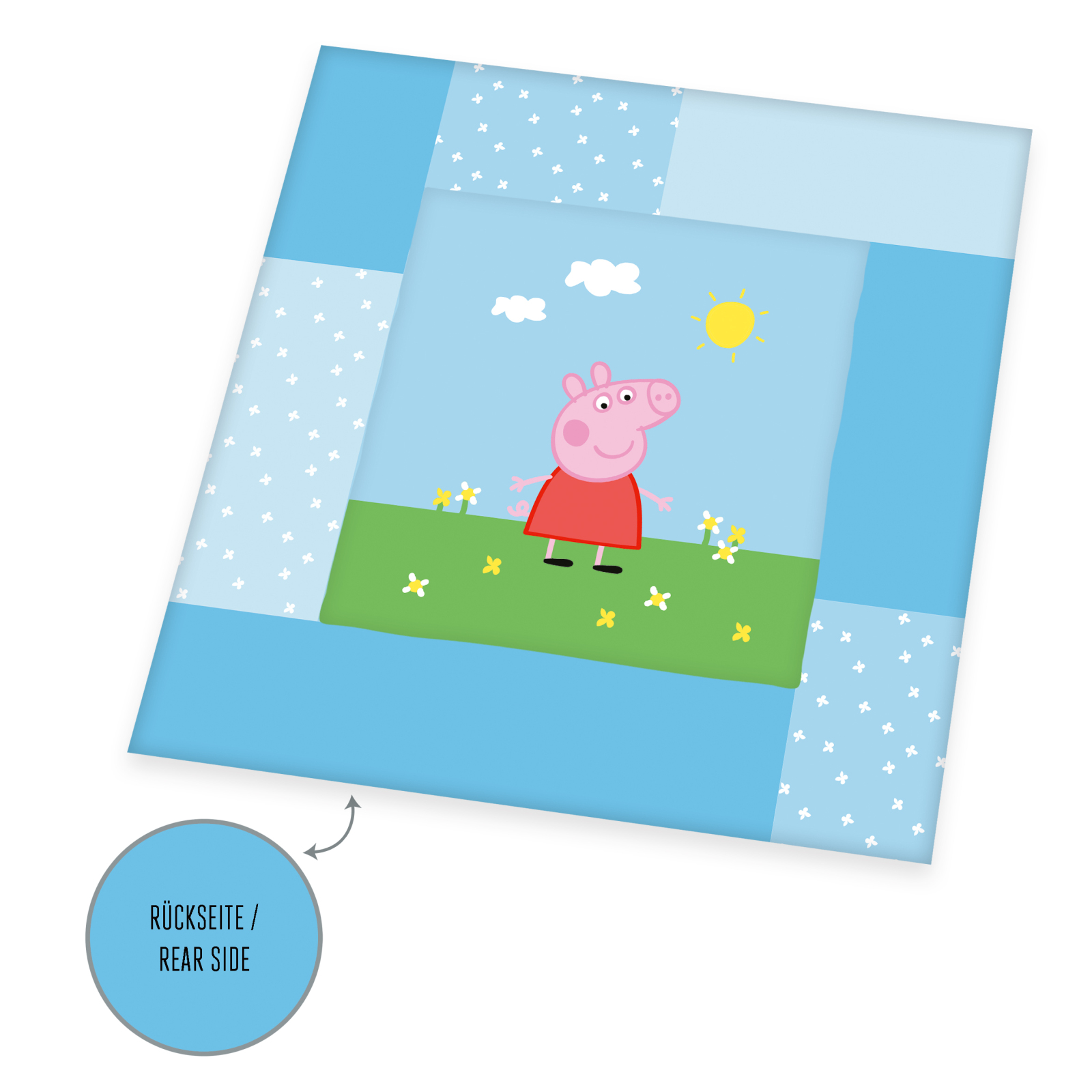 Krabbeldecke PEPPA PIG - blau - 115x115 cm