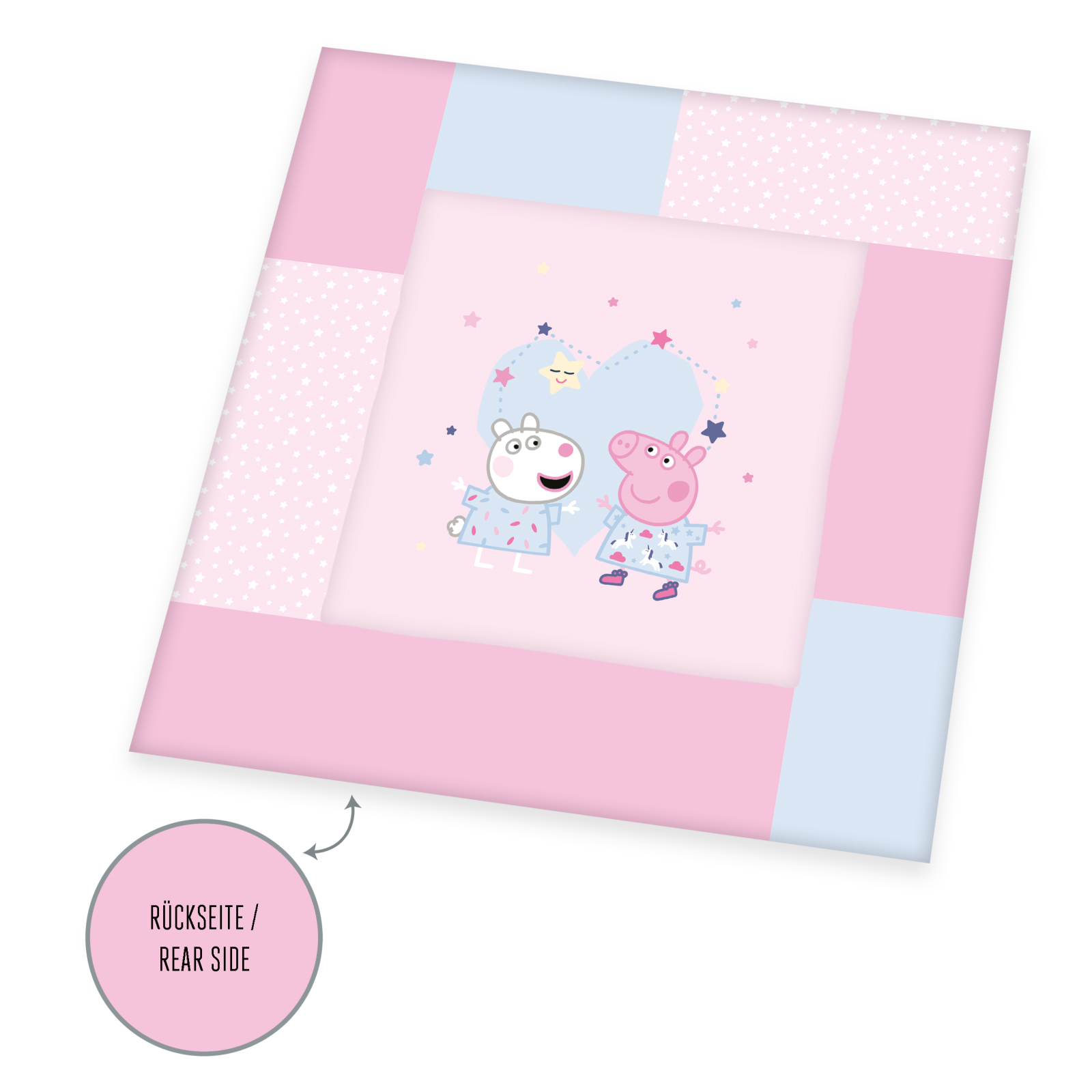 Krabbeldecke PEPPA PIG - rosa-blau - 115x115 cm
