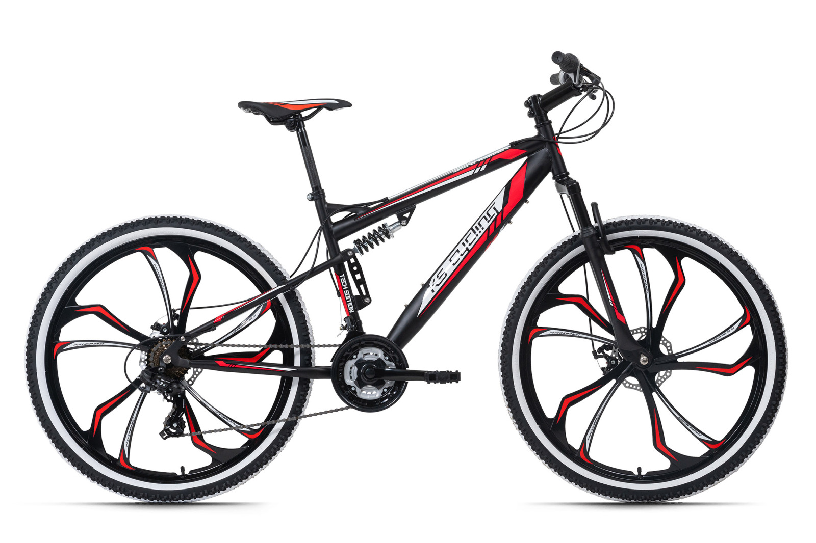 KS Cycling Mountainbike FULLY 27,5'' SCRAWLER - schwarz-rot - 51 cm Rahmenhöhe