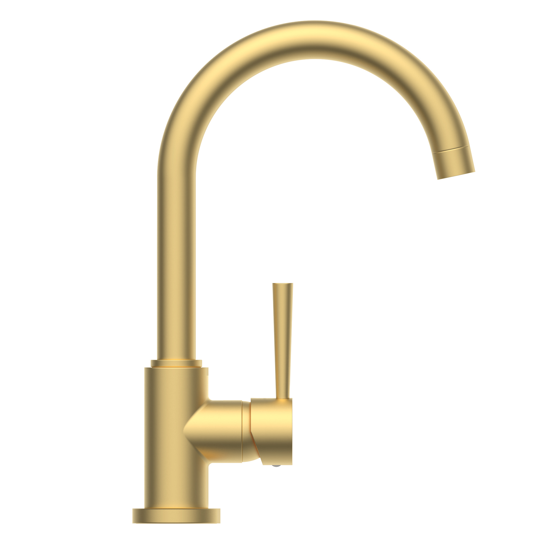 Küchenarmatur - gold matt - schwenkbarer Auslauf - Hochdruck