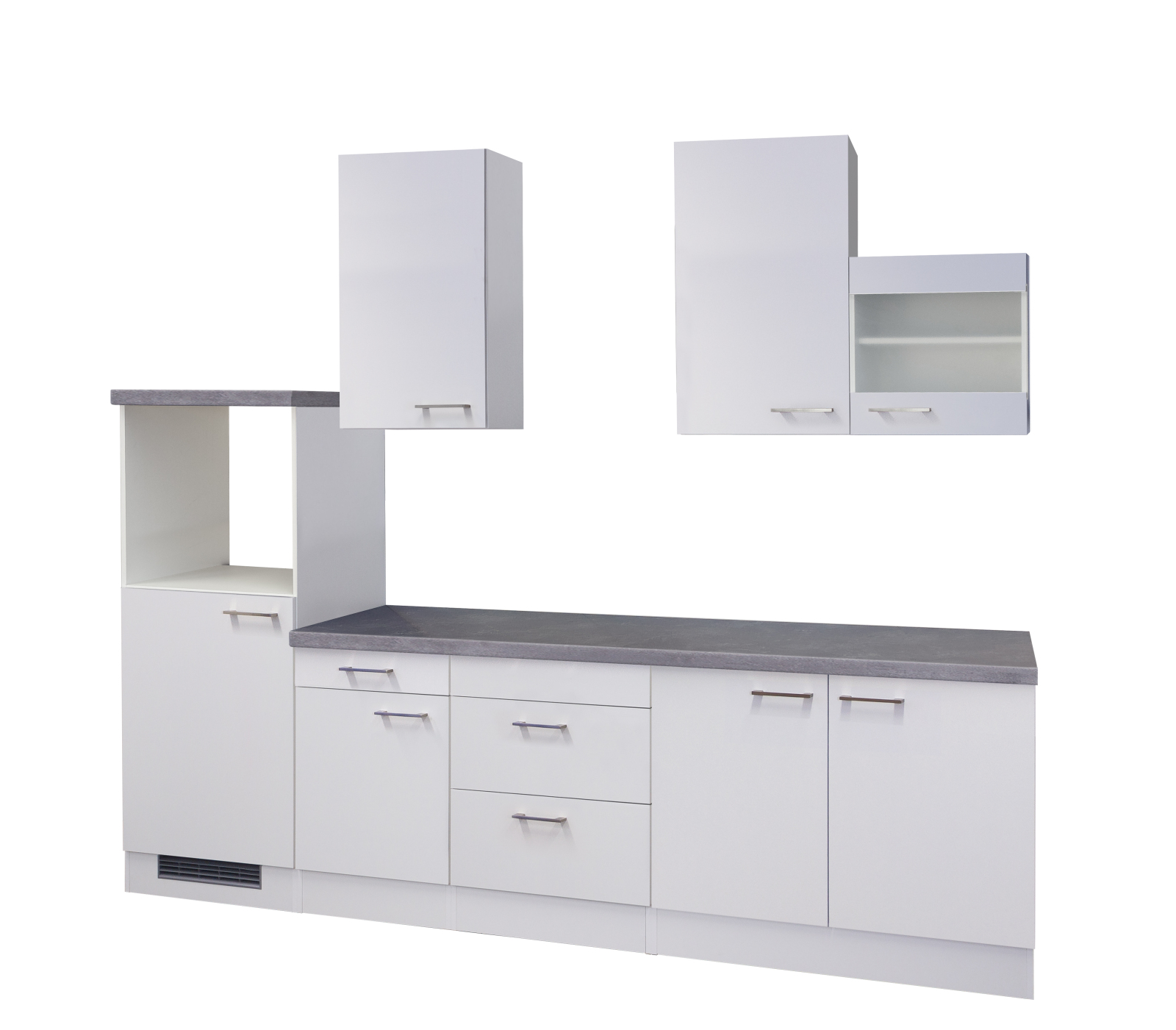 Küchenblock ELEA - weiß-Betongrau - 270 cm