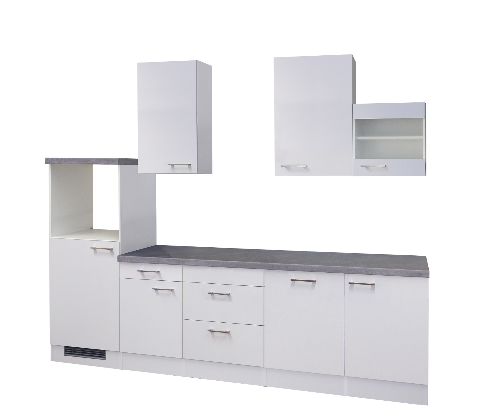 Küchenblock ELEA - weiß-Betongrau - 280 cm