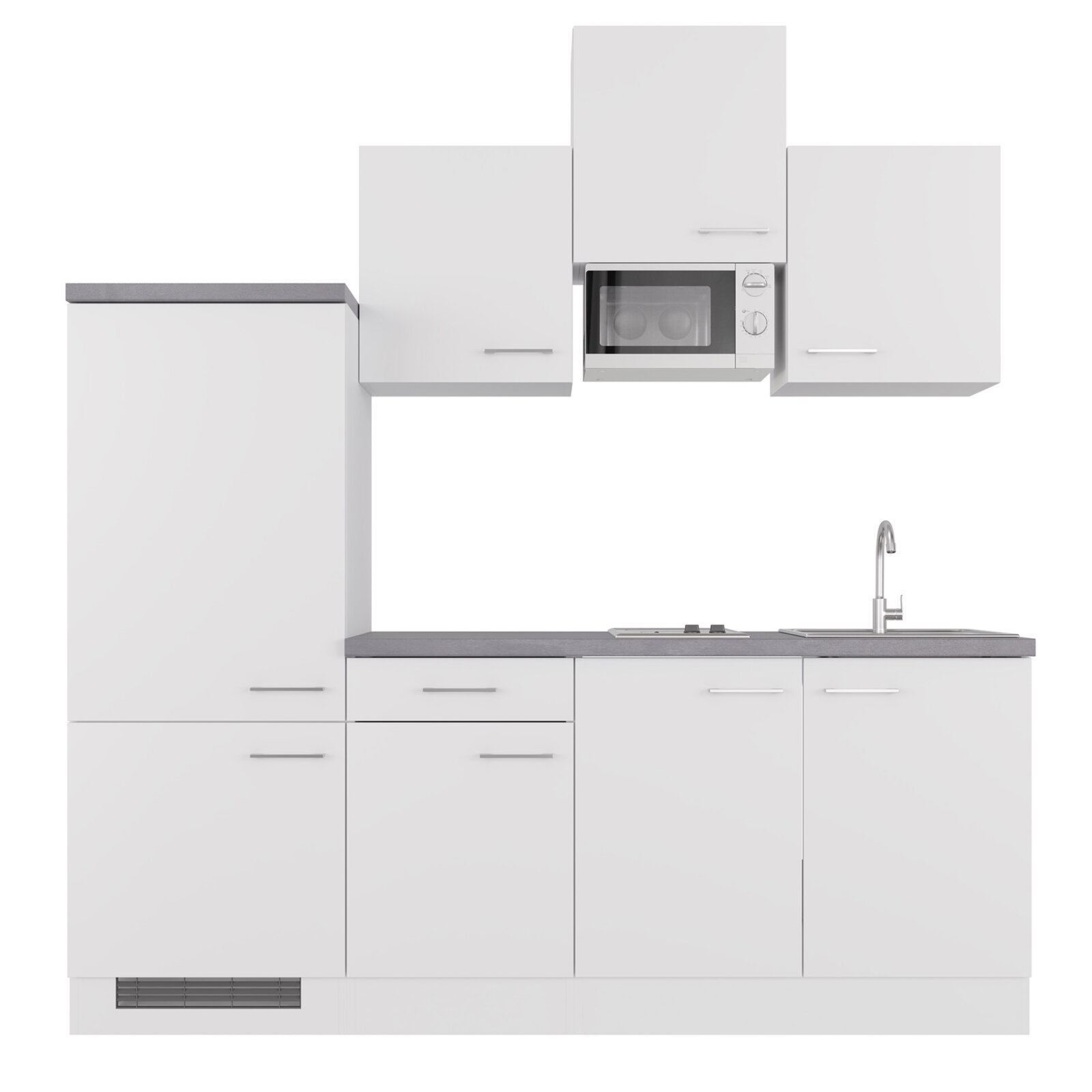 Küchenblock ELEA - weiß - mit E-Geräten - 210 cm