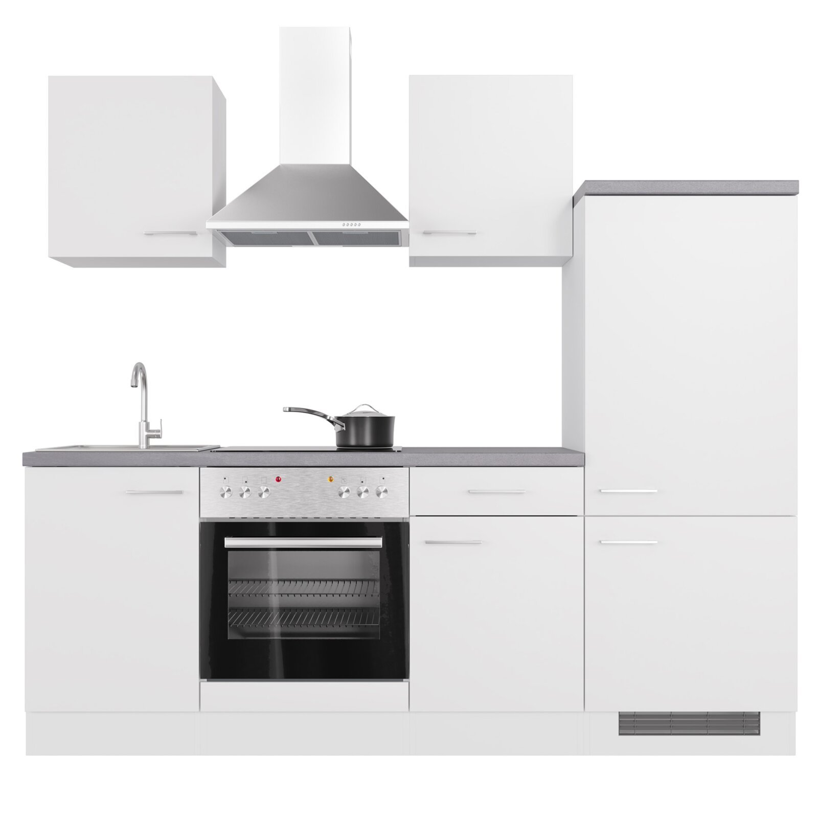 Küchenblock ELEA - weiß - mit E-Geräten - 220 cm