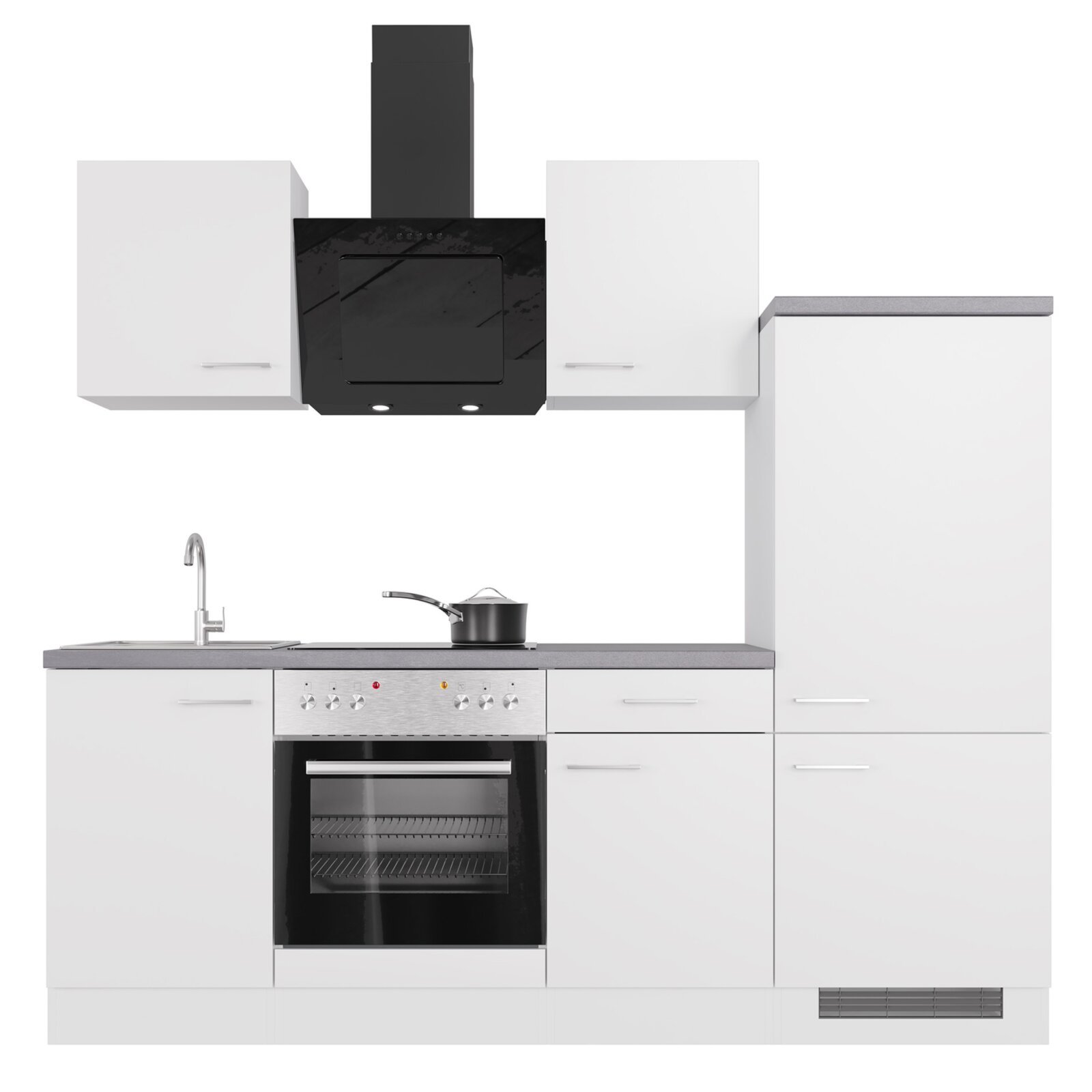 Küchenblock ELEA - weiß - mit E-Geräten - 220 cm