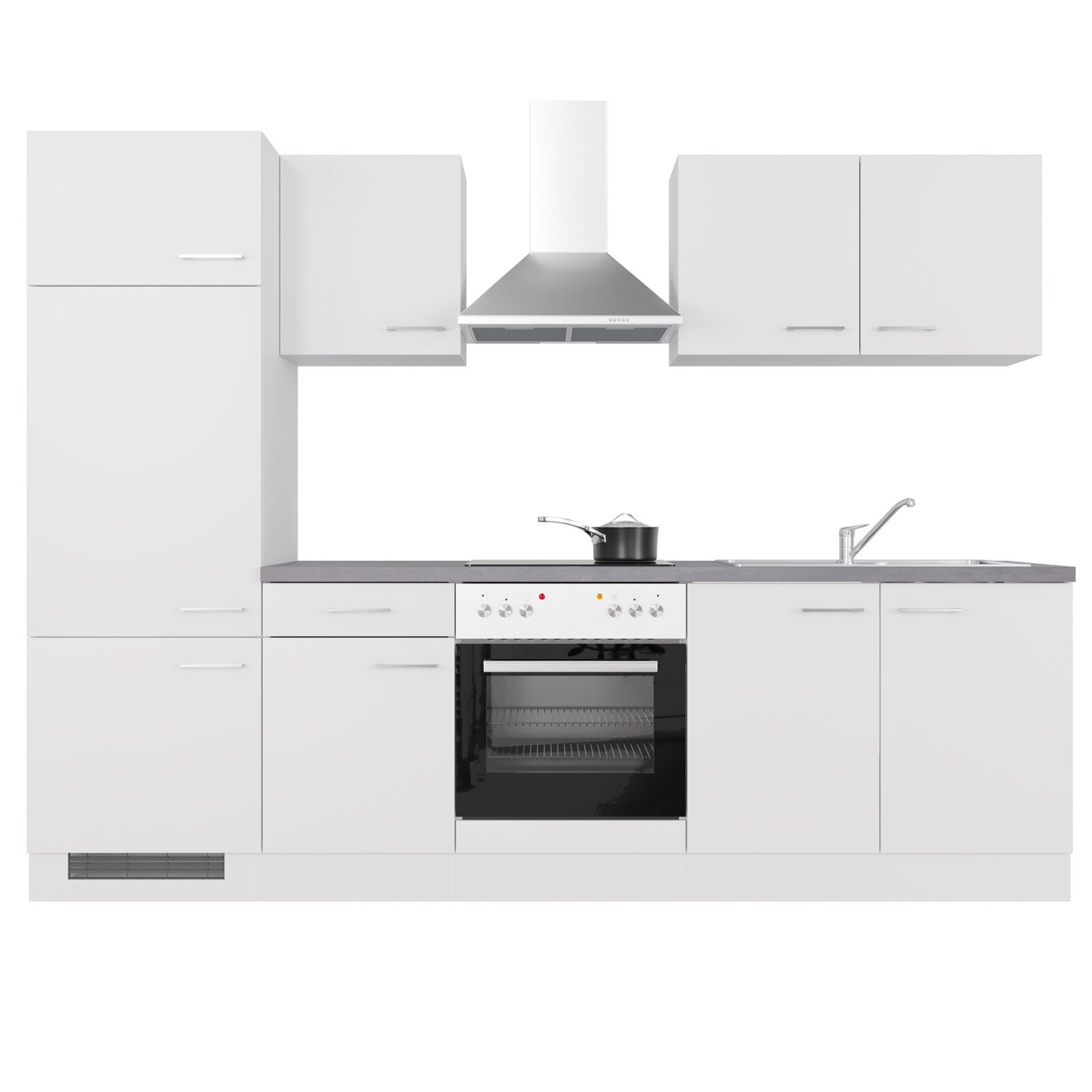 Küchenblock ELEA - weiß - mit E-Geräten - 270 cm
