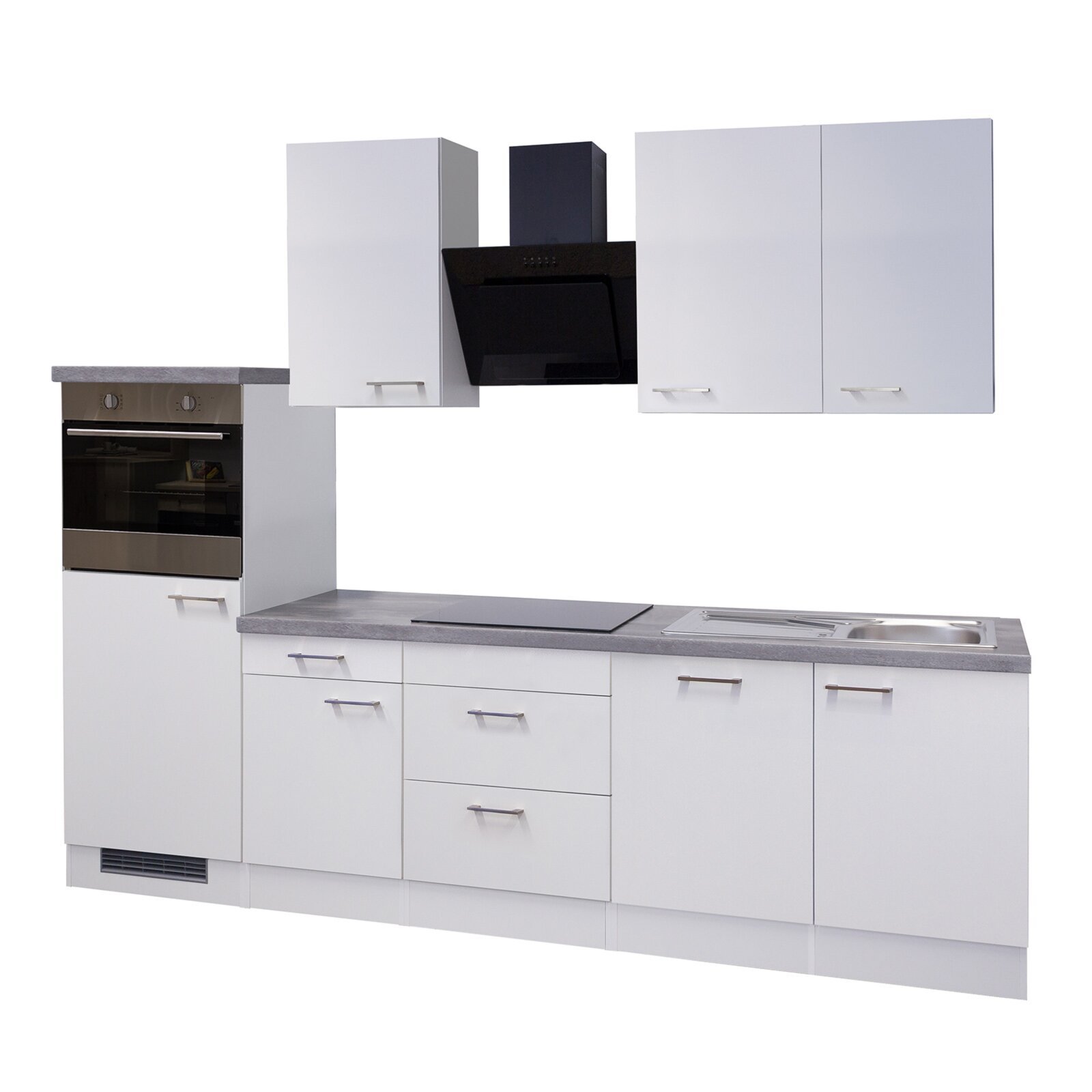 Küchenblock ELEA - weiß - mit E-Geräten - 280 cm