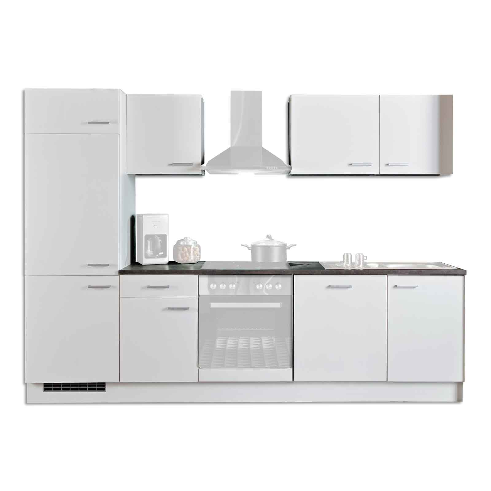 Küchenblock GIRONA - weiß - anthrazit - 280 cm