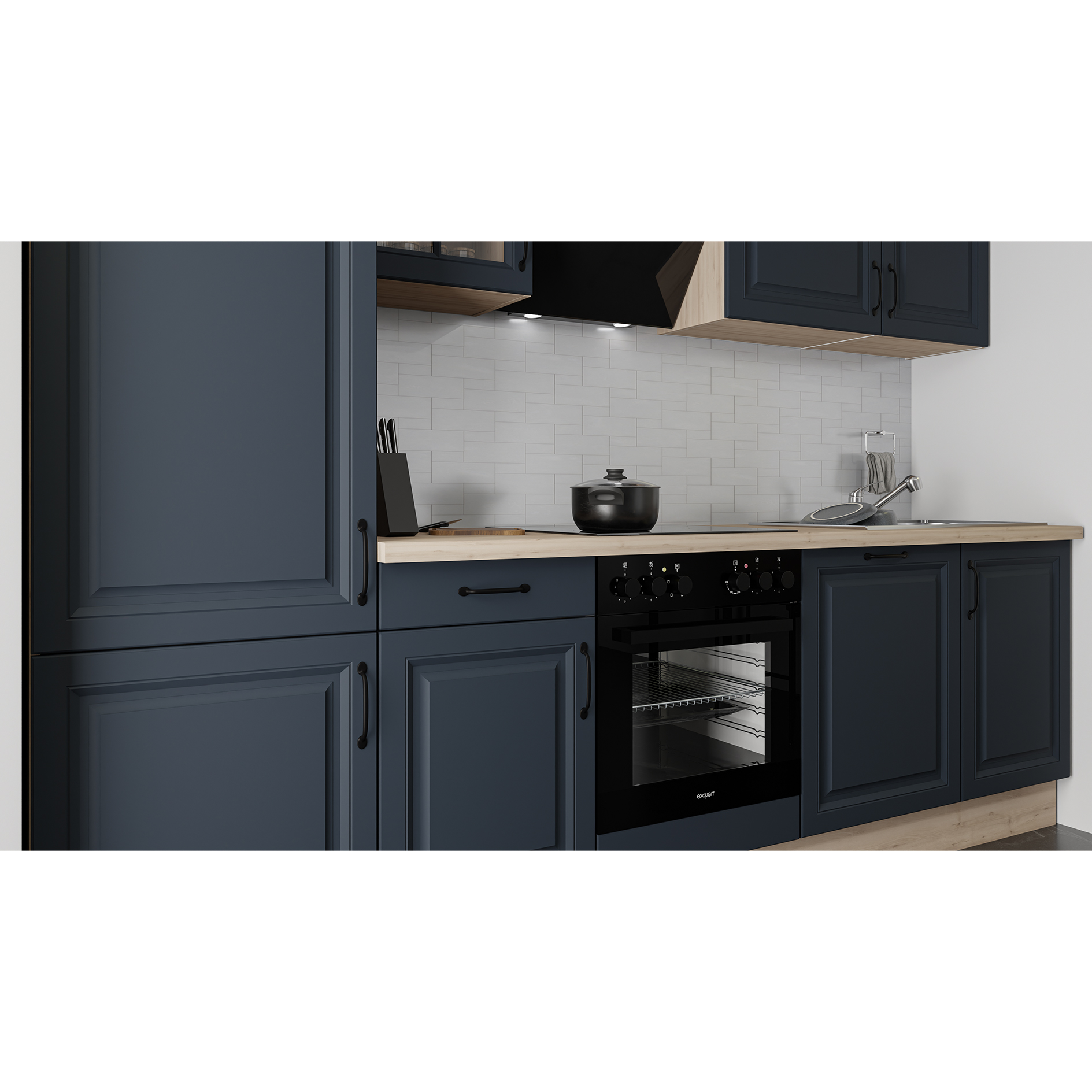Küchenblock LIO - Indigo blau Kassette - Buk Scandi - 280 cm
