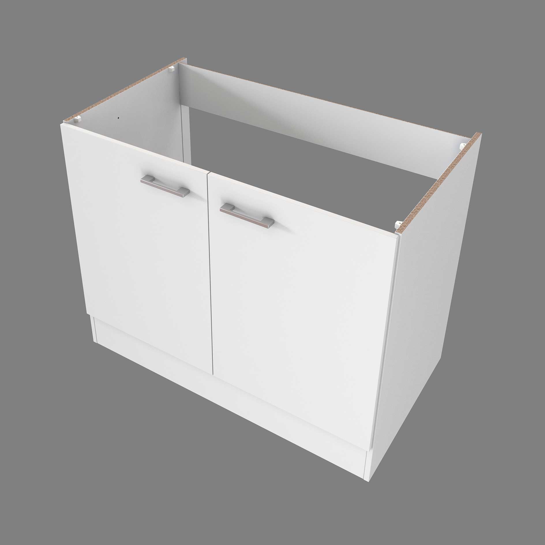 Küchenblock LUCCA - weiß-Caledonia - mit Einbauspüle - 240 cm