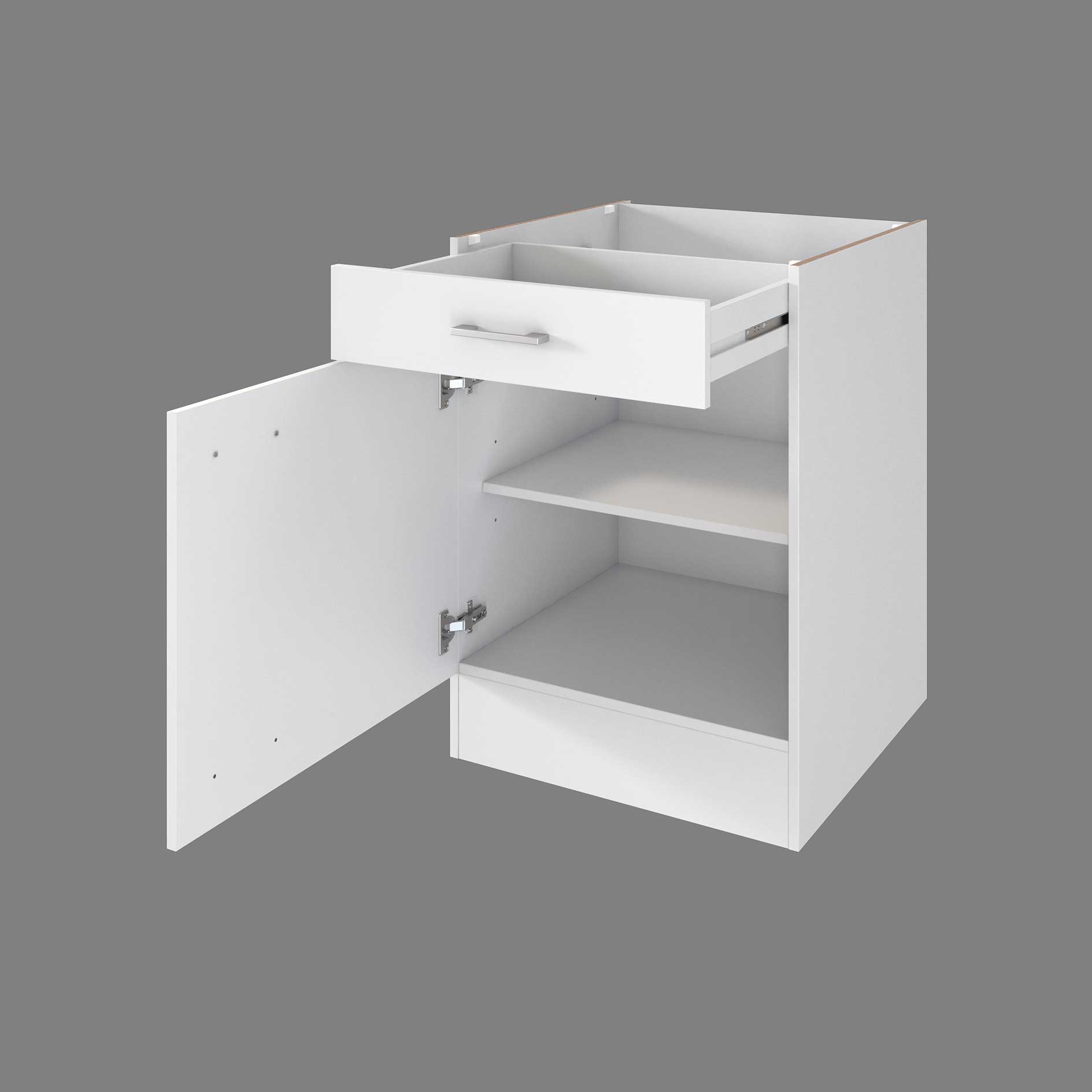 Küchenblock LUCCA - weiß-Caledonia - mit Einbauspüle - 240 cm
