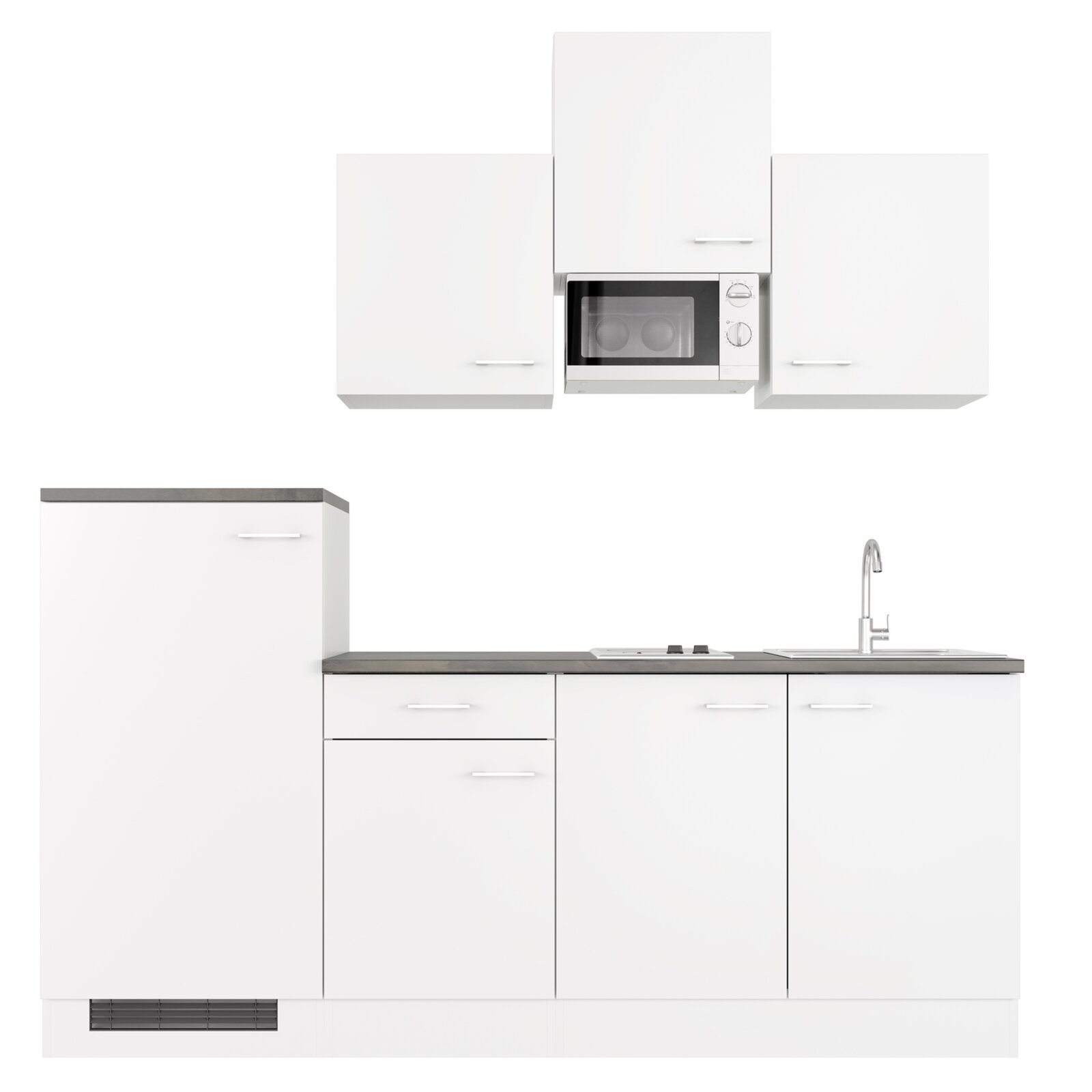 Küchenblock LUCCA - weiß - mit E-Geräten - 210 cm