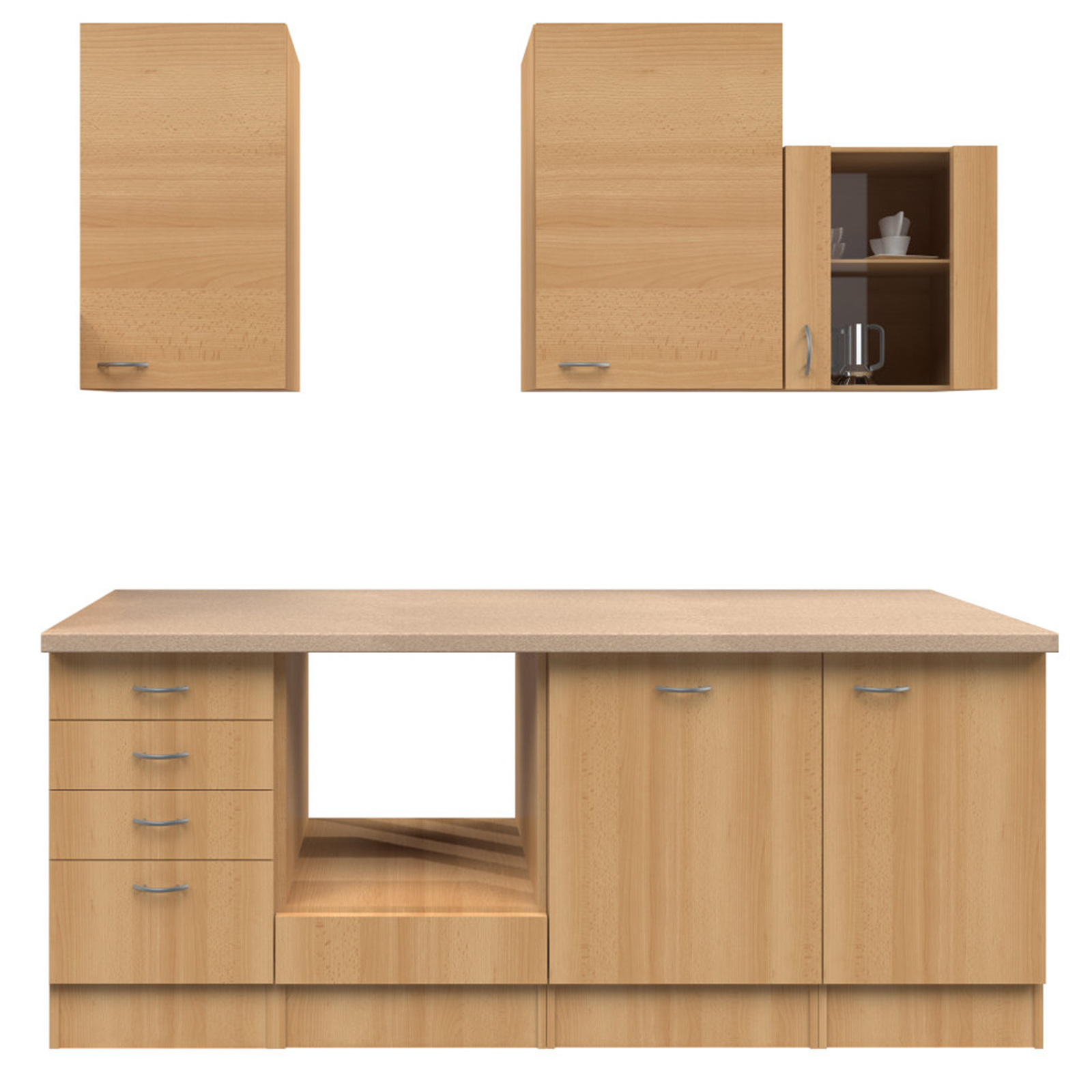 Küchenblock NANO - Buche - 220 cm