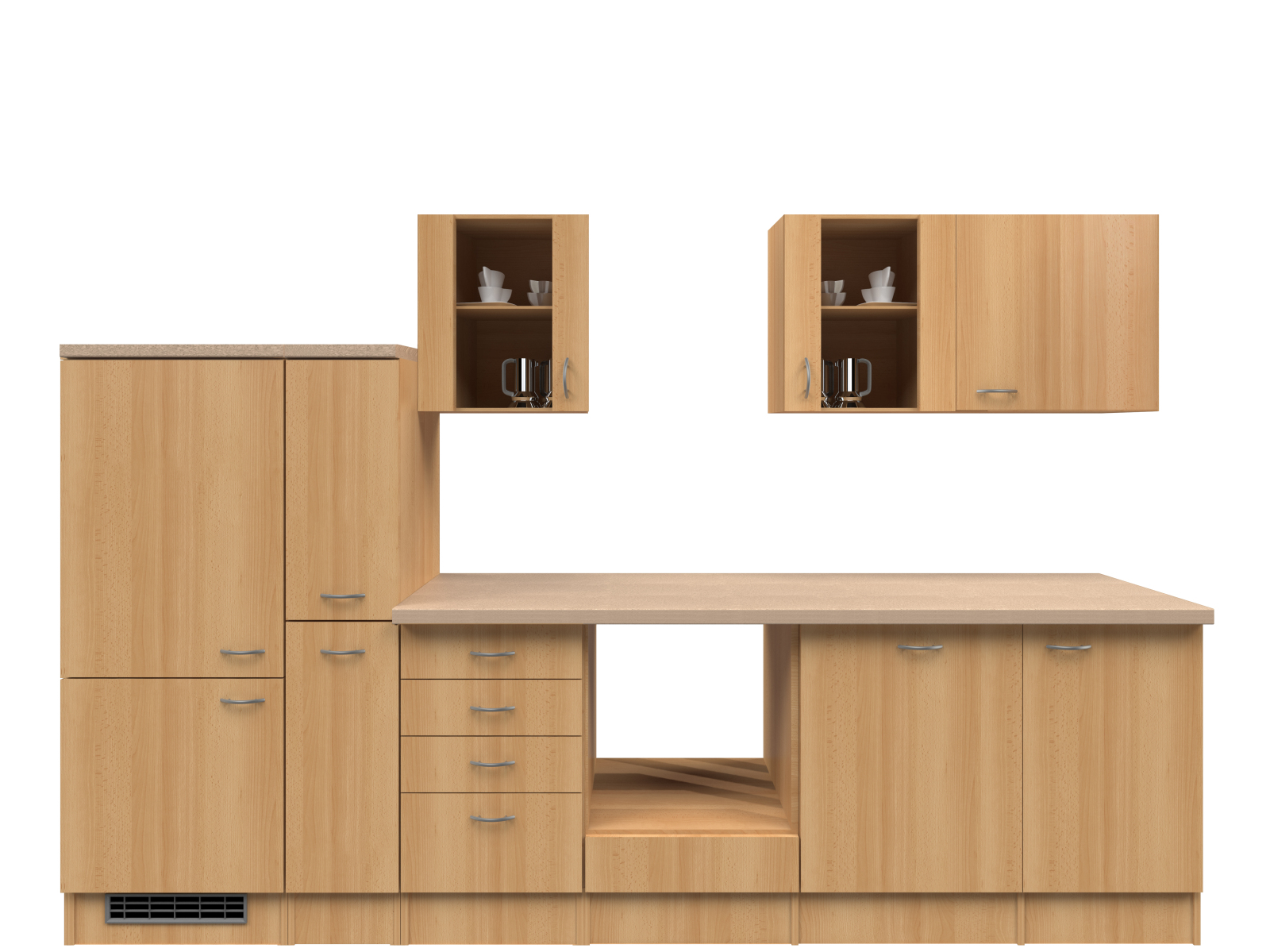 Küchenblock NANO - Buche - 310 cm