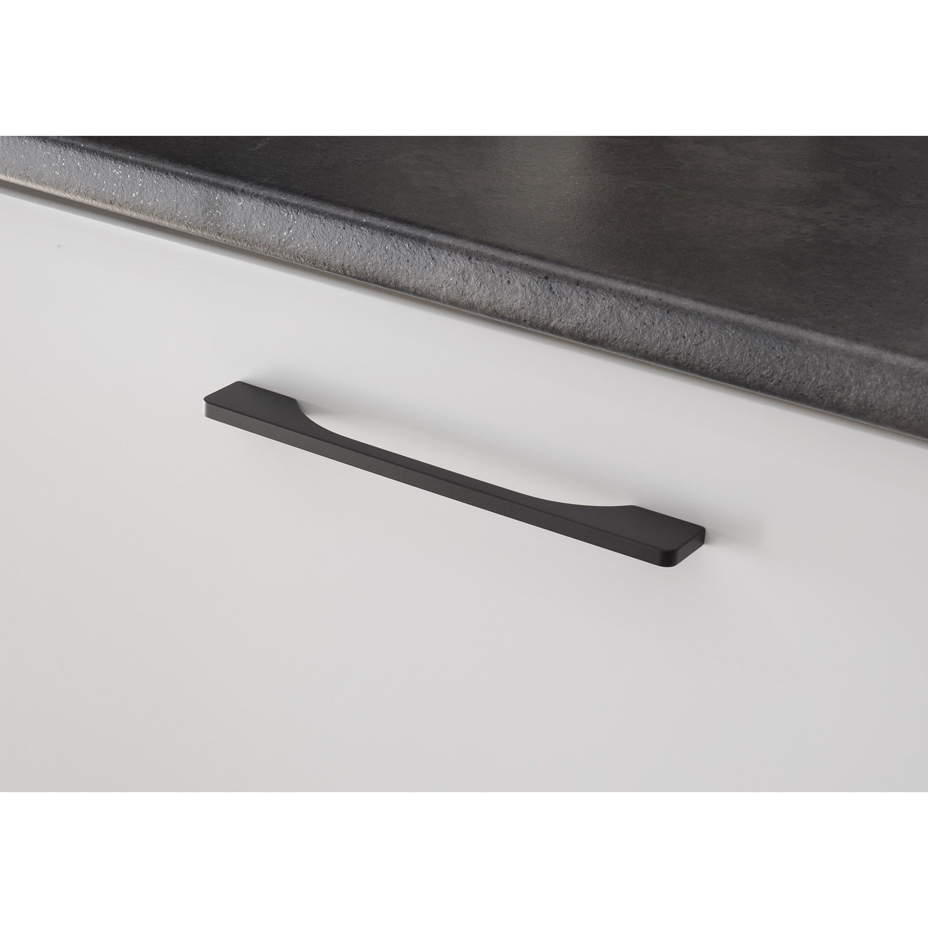 Küchenblock PARIS - weiß matt - Stone dark - 320 cm