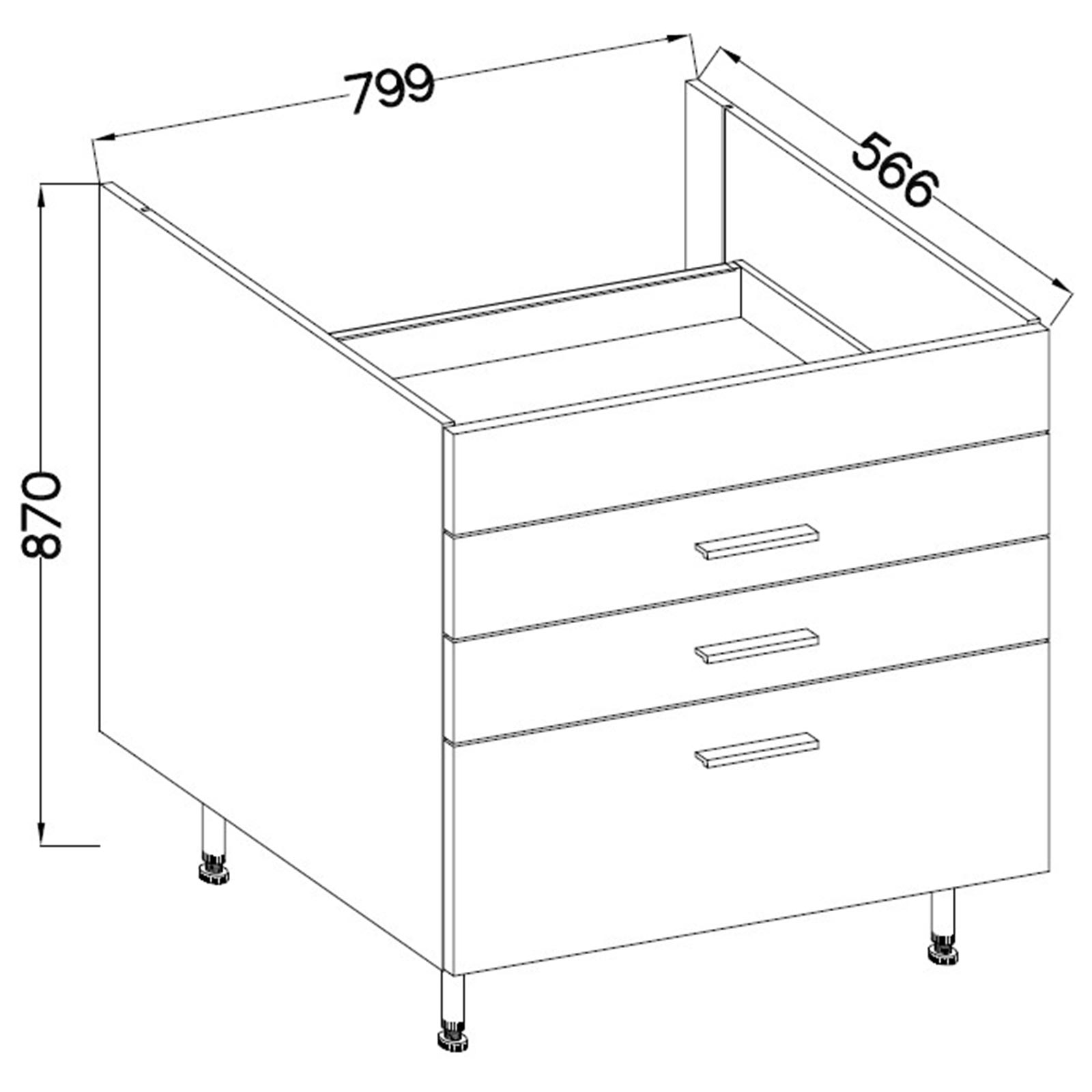 Küchenblock - schwarz matt - Eiche Artisan - 280 cm