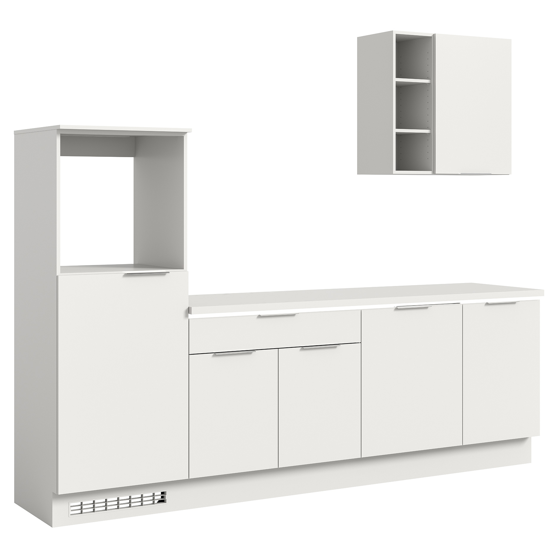 Küchenblock - weiß - LED-Leiste - 260 cm