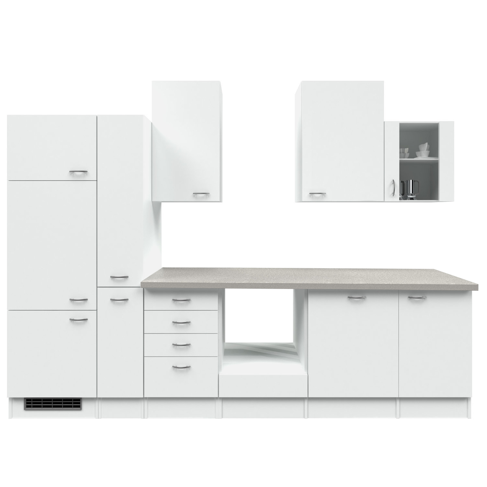Küchenblock WITO - weiß-grau - 310 cm