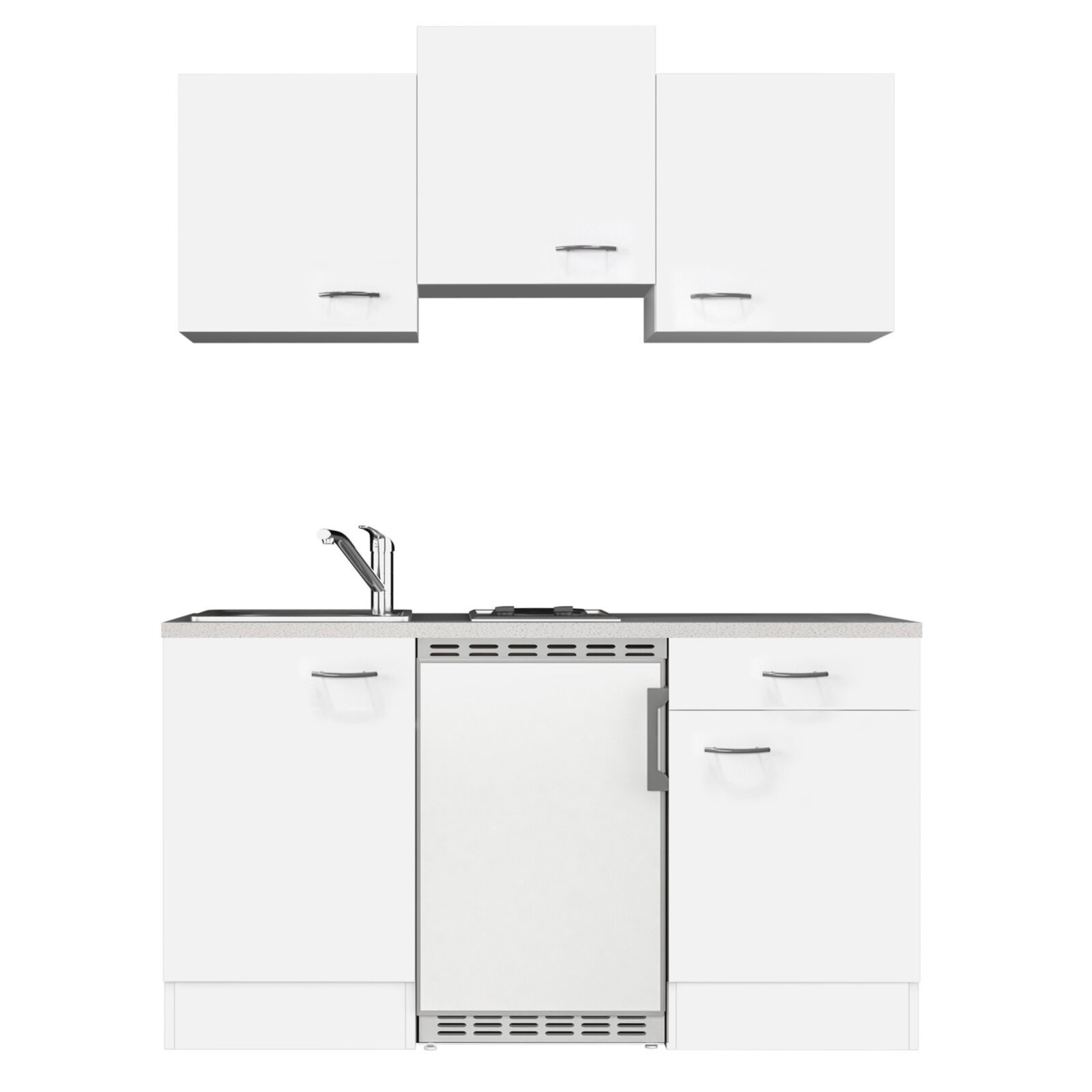 Küchenblock WITO - weiß - mit E-Geräten - 150 cm