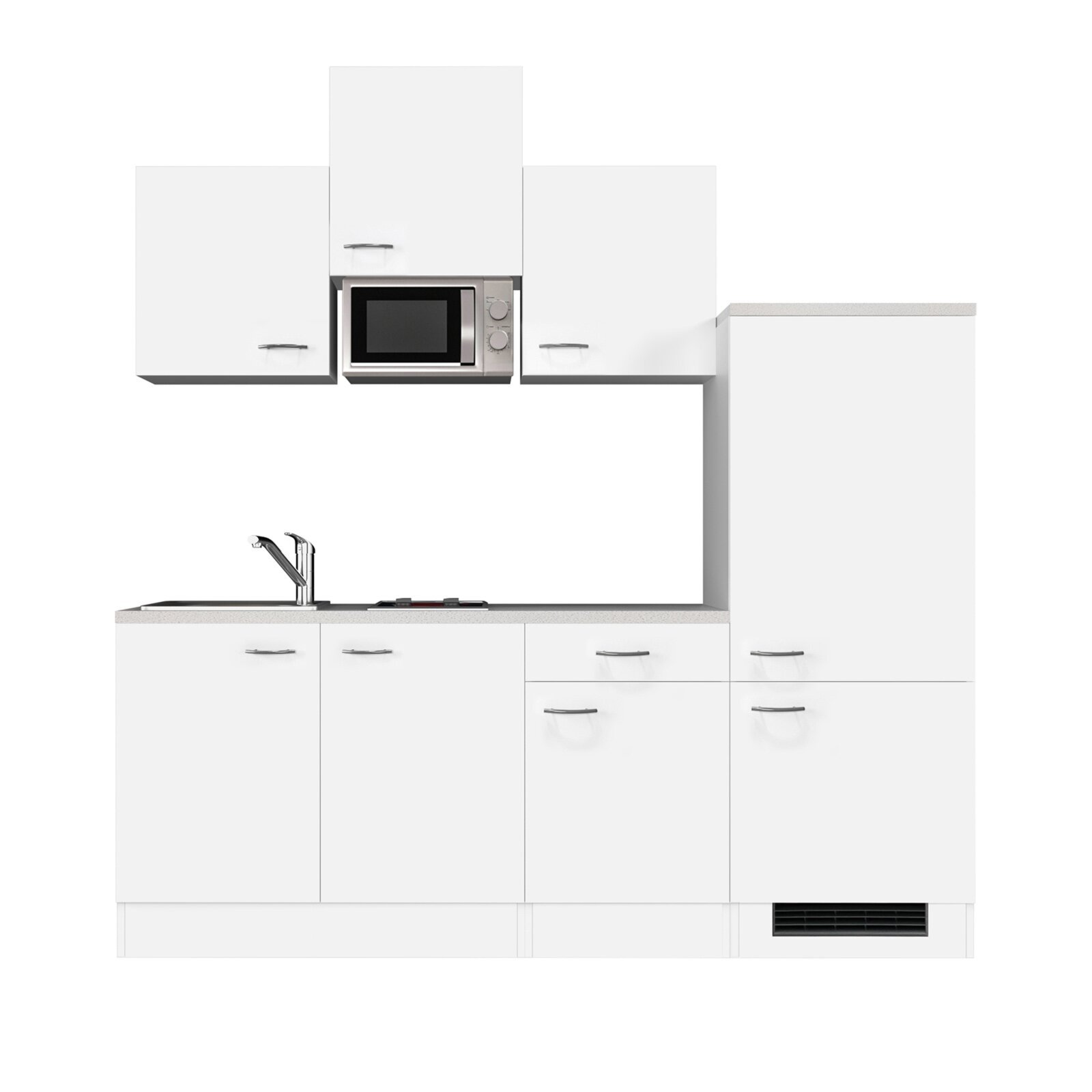 Küchenblock WITO - weiß - mit E-Geräten - 210 cm