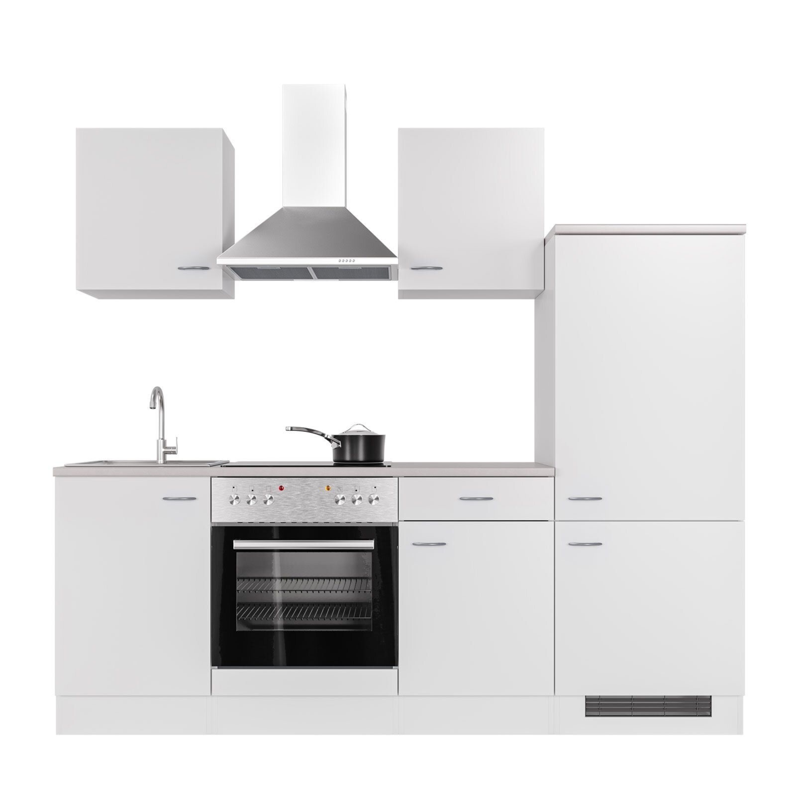 Küchenblock WITO - weiß - mit E-Geräten - 220 cm