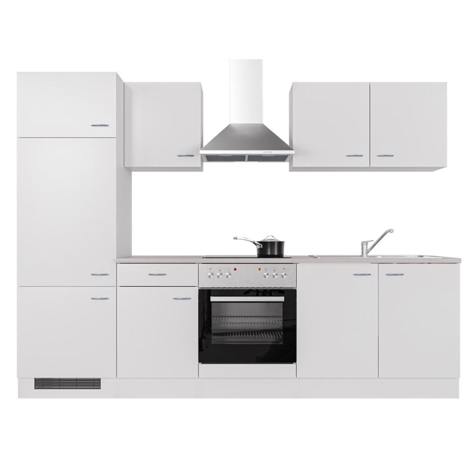 Küchenblock WITO - weiß - mit E-Geräten - 270 cm
