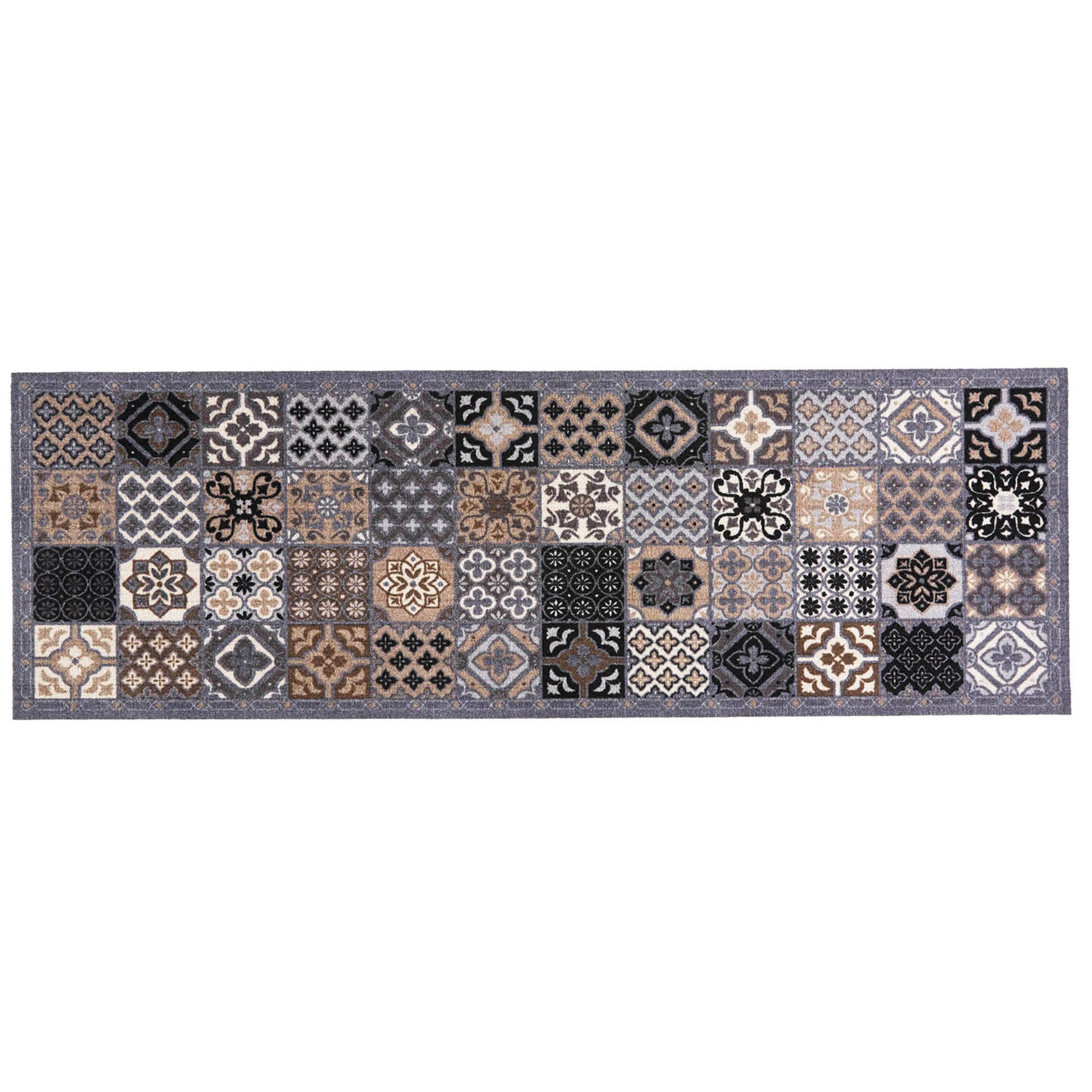 Küchenläufer PATCHWORK TILES - grey - 50x150 cm