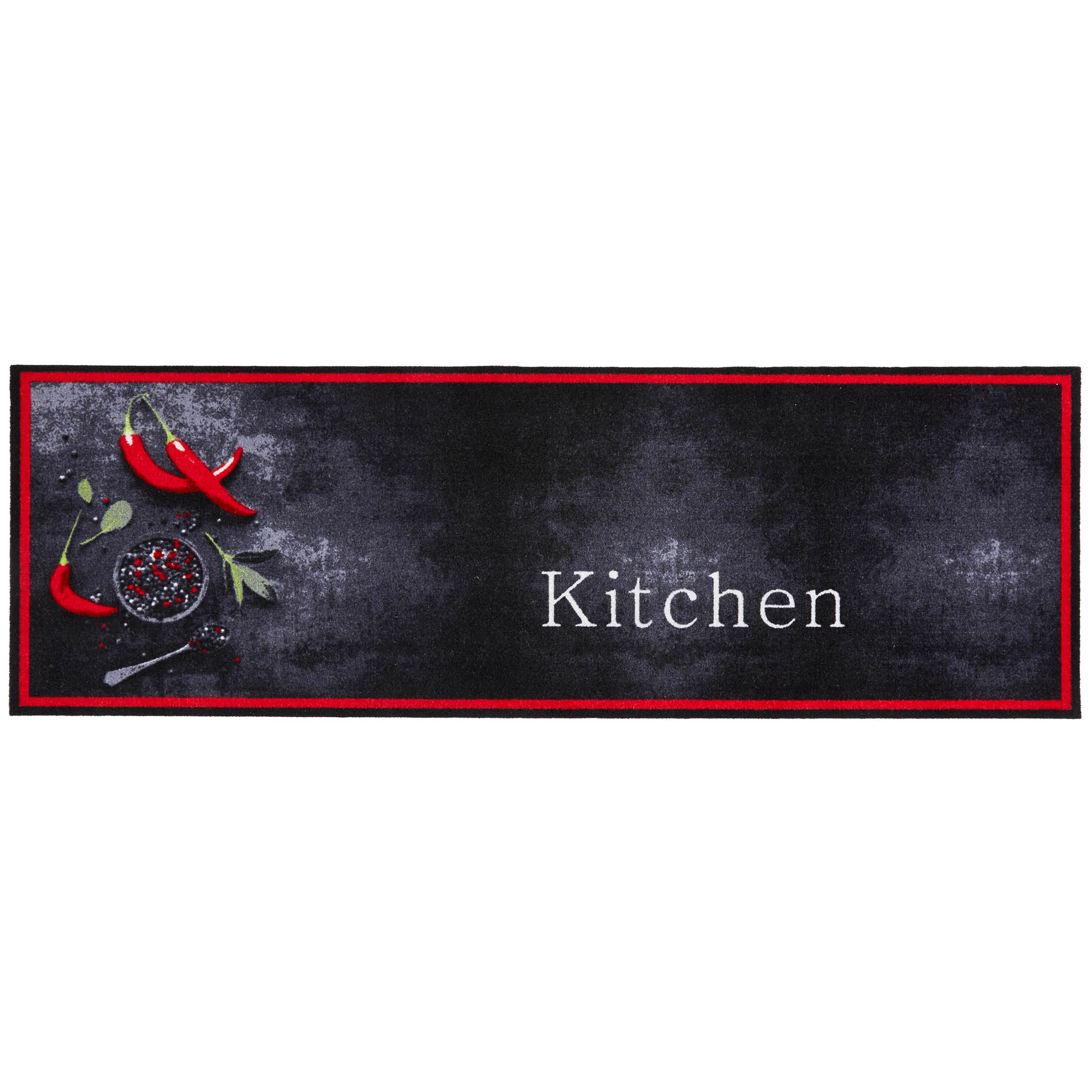 Küchenläufer SPICY KITCHEN - grau-rot - 50x150 cm