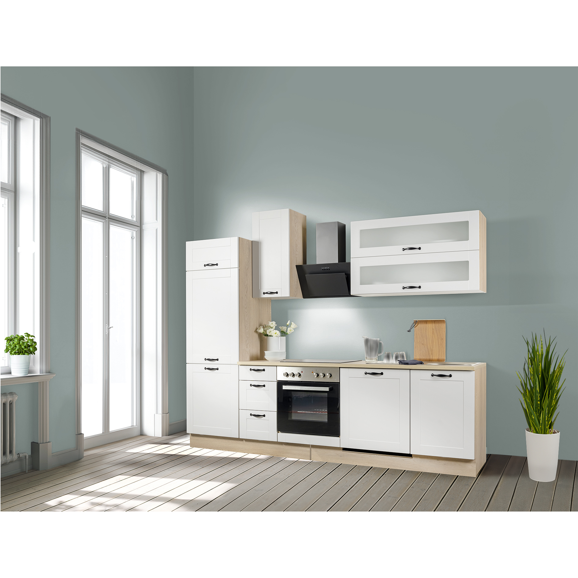 Küchenleerblock - light-grey - Eiche Creoma - 270 cm