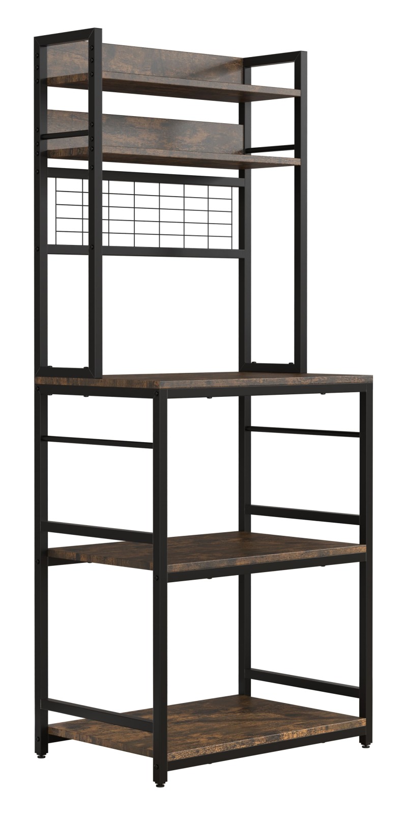 Küchenregal KOLARI - schwarz - Eiche Vintage - Gitter