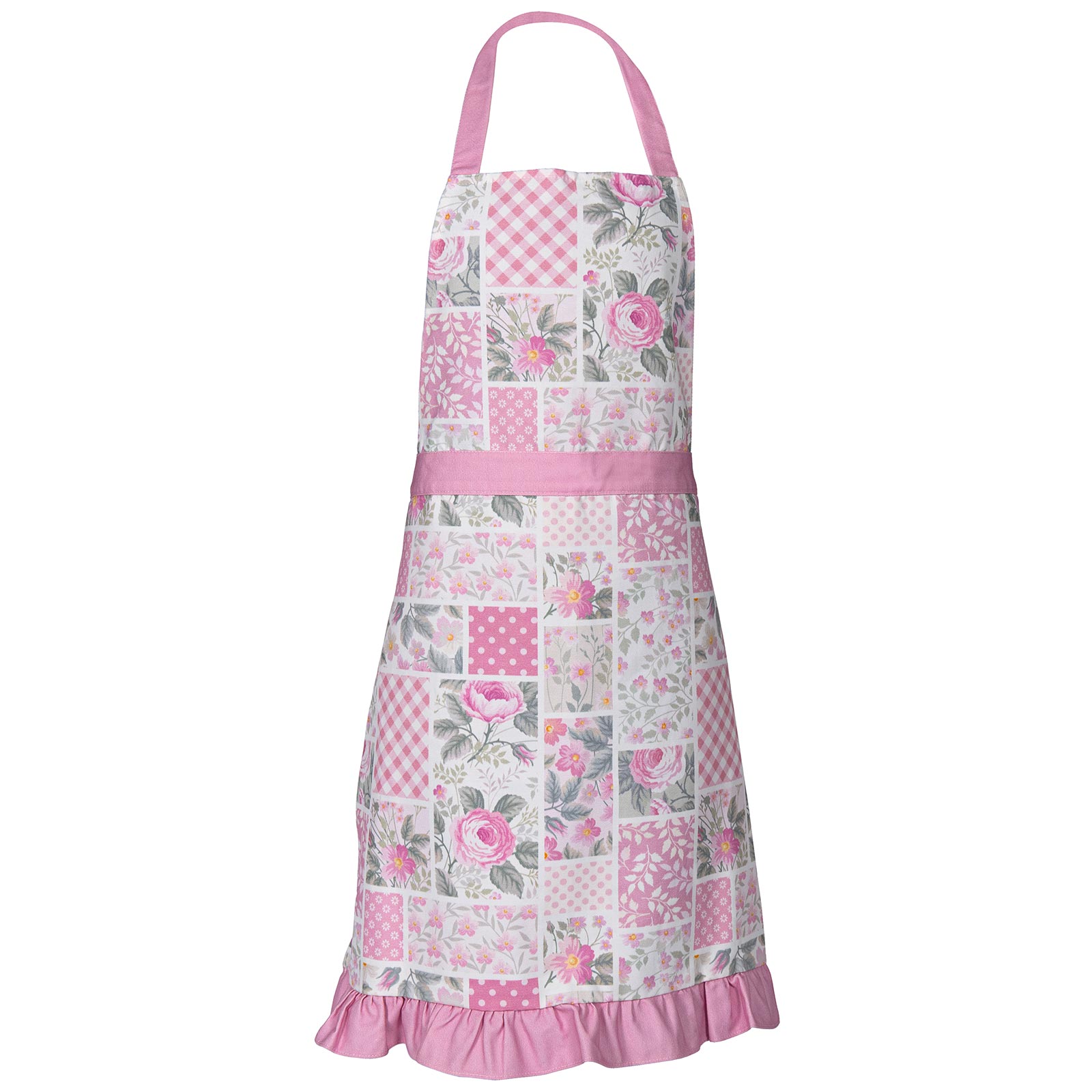 Küchenschürze - rosa-weiß - Patchwork