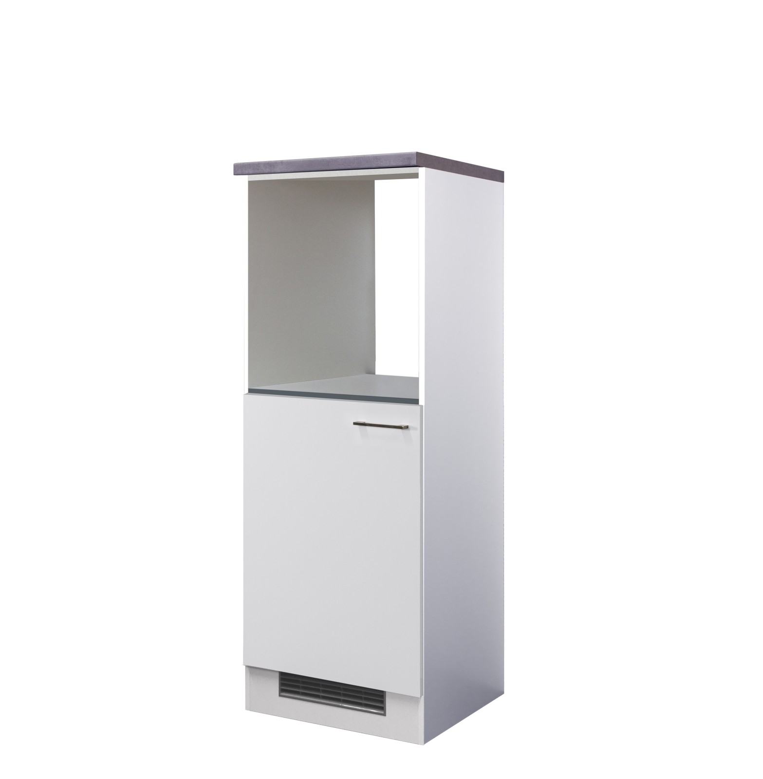 Kühlschrank-Backofenumbau ELEA - weiß-Betongrau - 169,5 cm hoch
