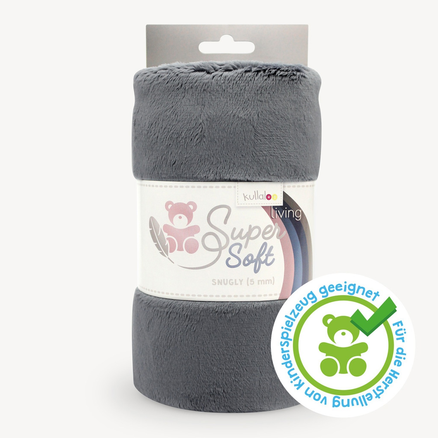 Kullaloo Plüsch SNUGLY - grau - 5 mm Flor