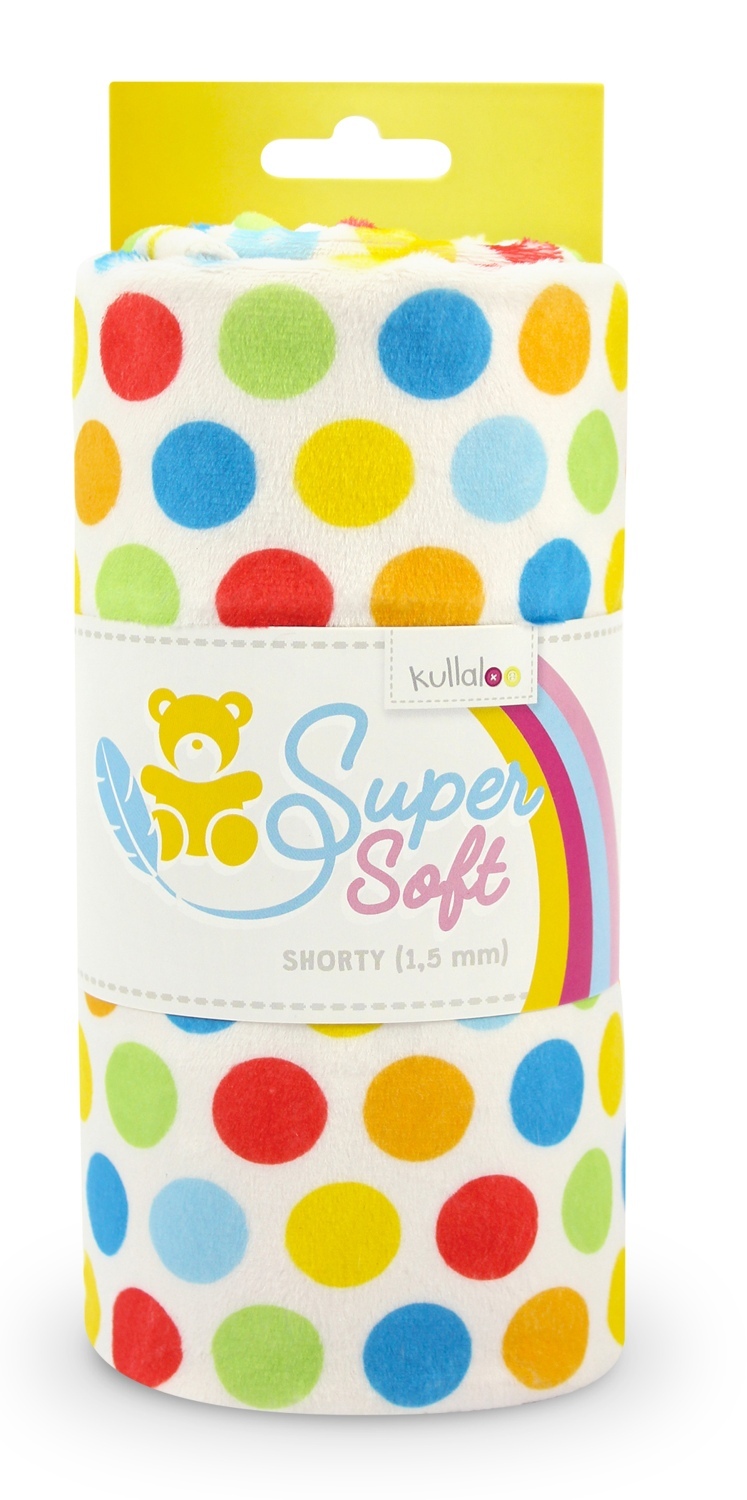 Kullaloo Plüsch SOFT SHORTY - bunt-grün gepunktet - 1,5 mm Flor