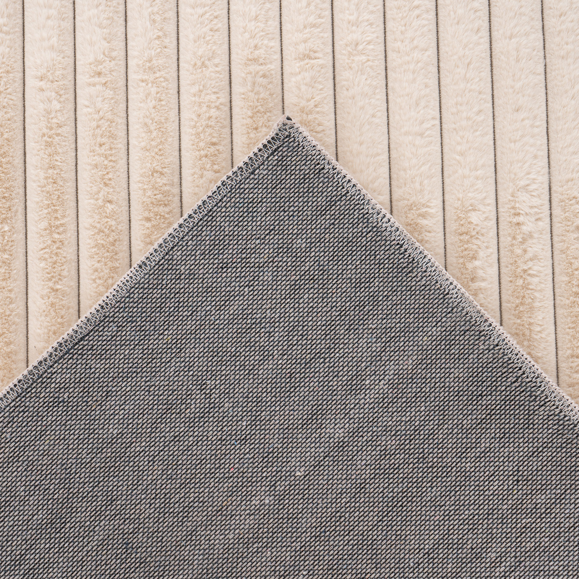 Kunstfellteppich - beige - Grobcordoptik - 80x150 cm