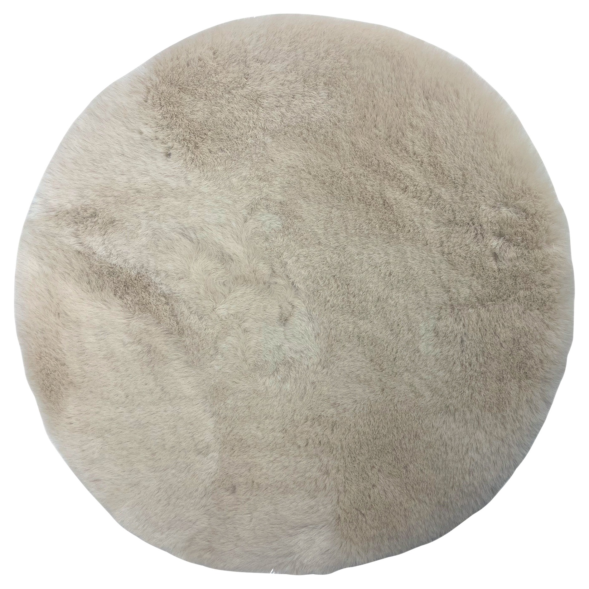 Kunstfellteppich - beige - rund - Ø 35 cm