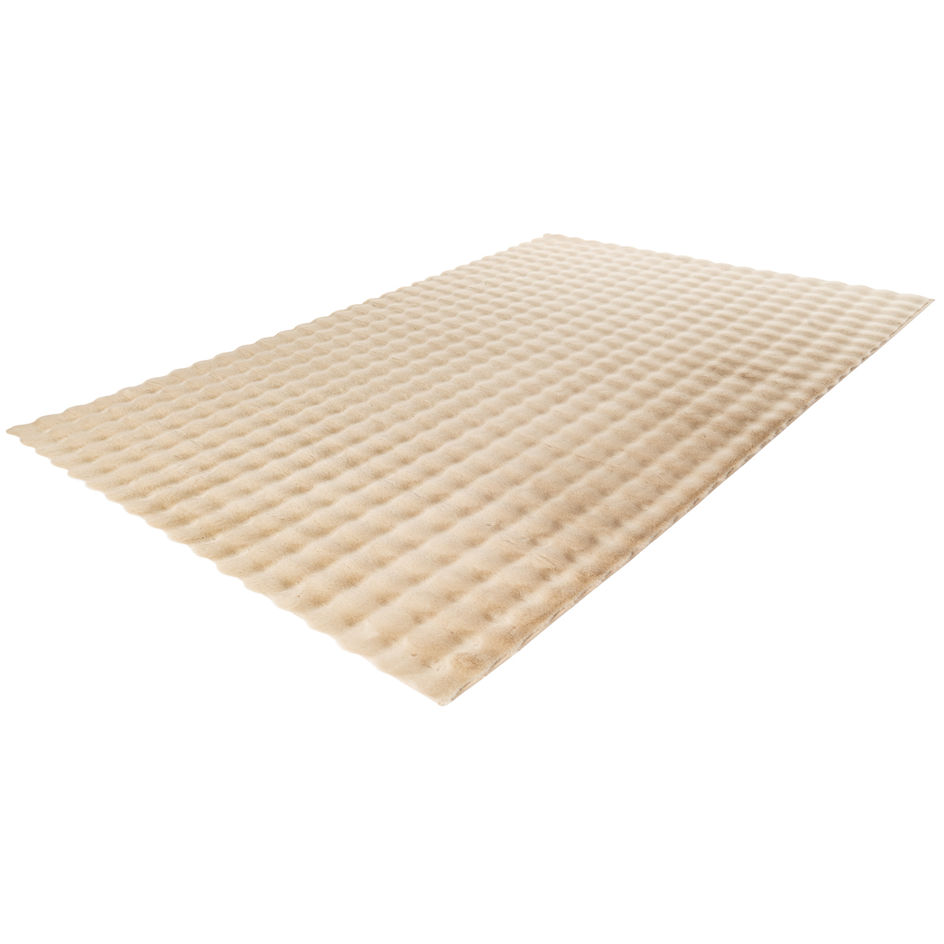 Kunstfellteppich - beige - uni - 120x170 cm