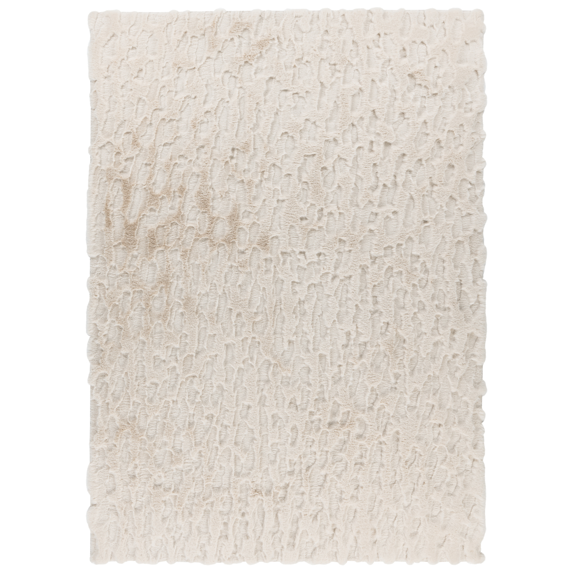 Kunstfellteppich - ivory - 3D Konturenschnitt - 120x170 cm