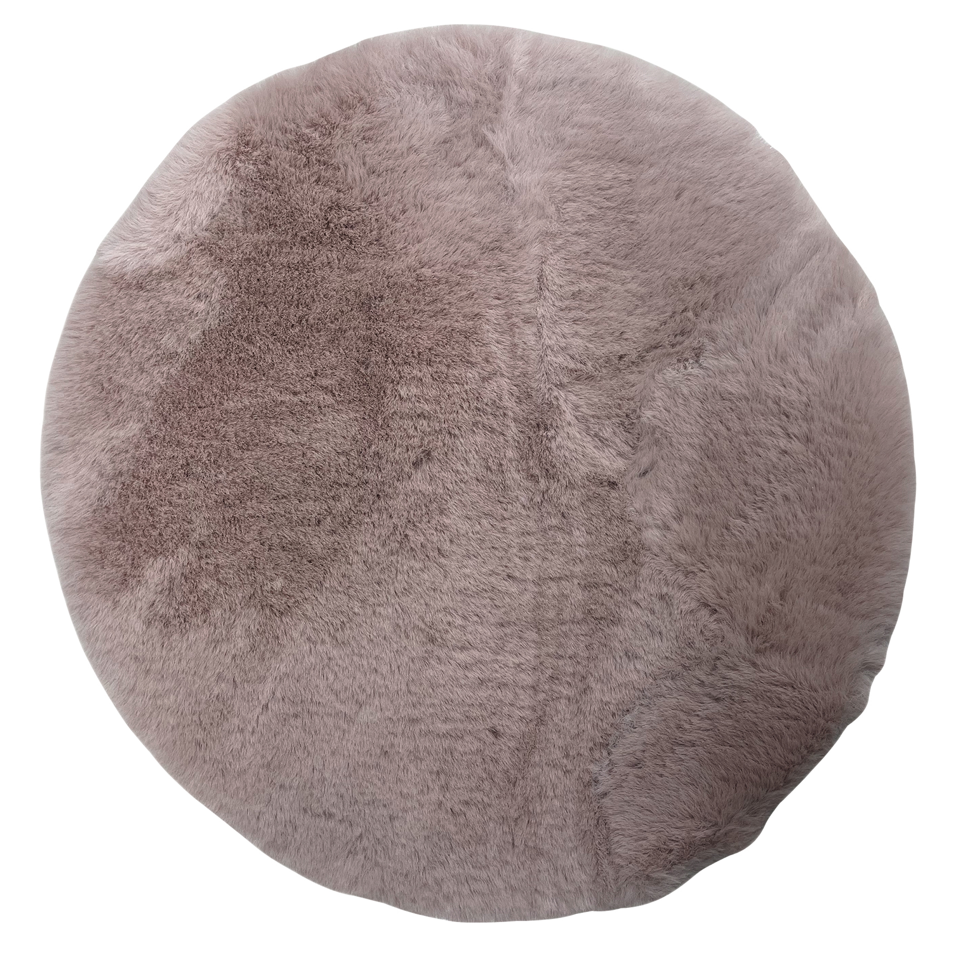 Kunstfellteppich - pink - rund - Ø 35 cm