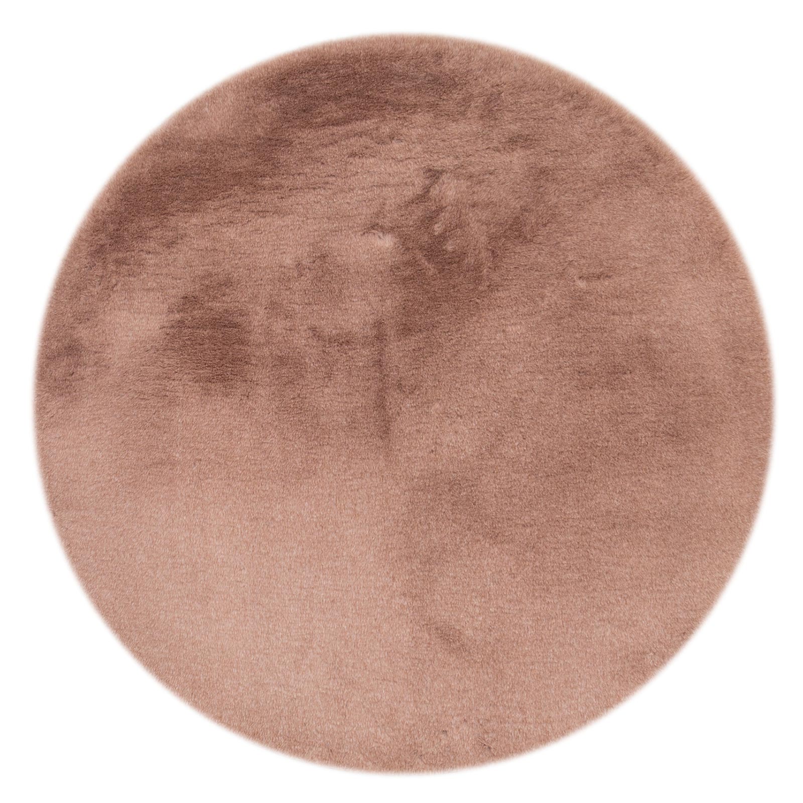 Kunstfellteppich - taupe dunkel - Ø 100 cm