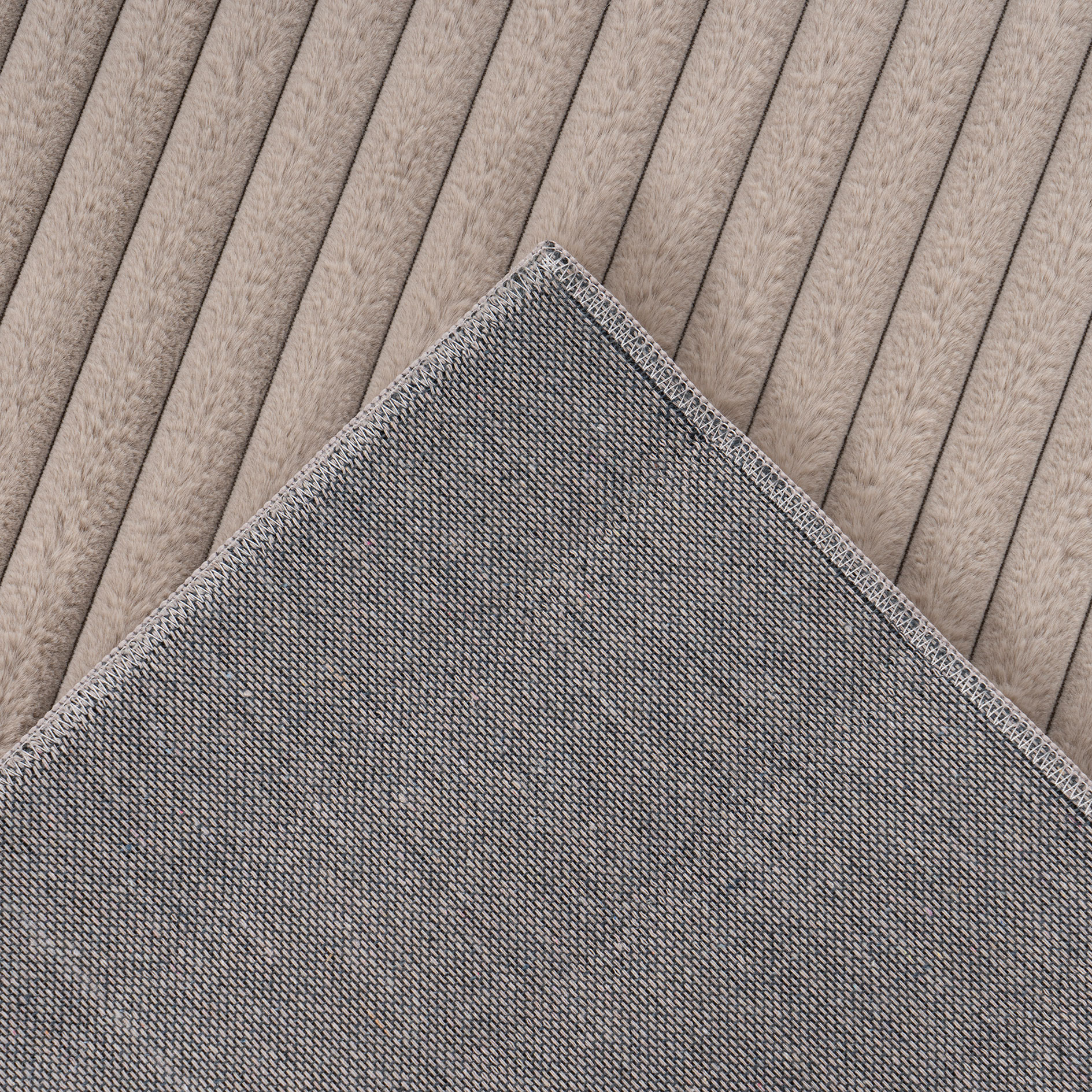 Kunstfellteppich - taupe - Grobcordoptik - 80x150 cm