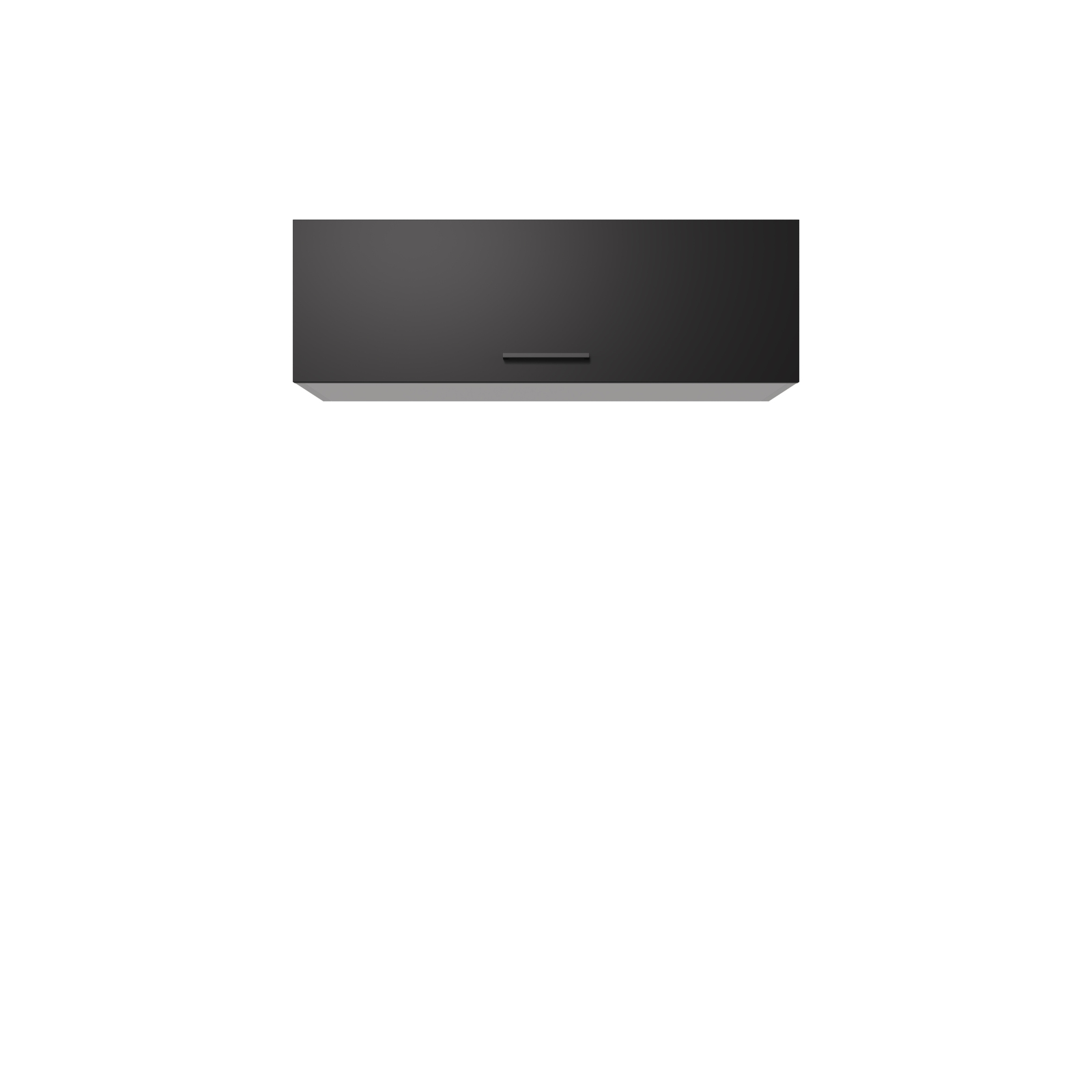 Kurz-Hängeschrank CAPRI - Touch schwarz - Endgrain Oak - 100 cm