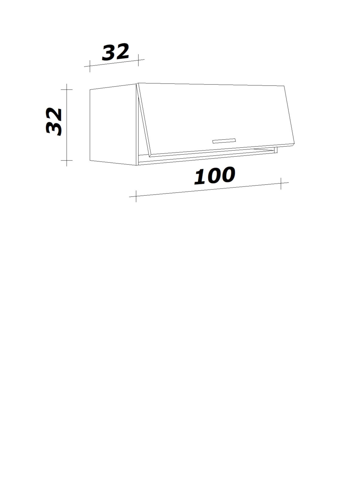 Kurz-Hängeschrank CARA - Artisan Eiche - 100 cm