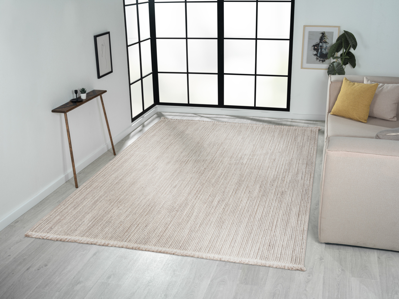 Kurzflorteppich AVA - beige - 200x290 cm