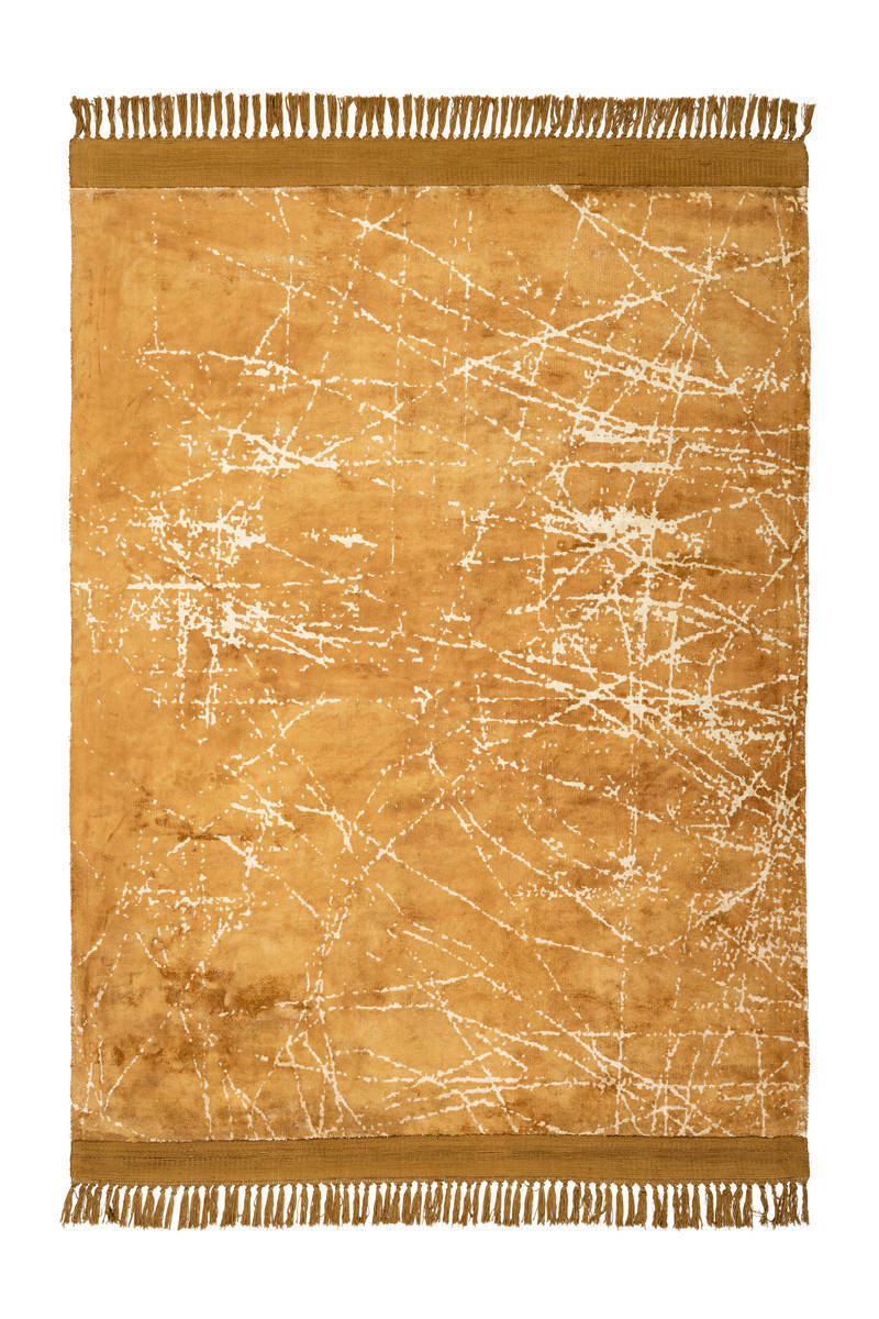 Kurzflorteppich DOLCE VITA 200 - gold - handgewebt - 160x230 cm