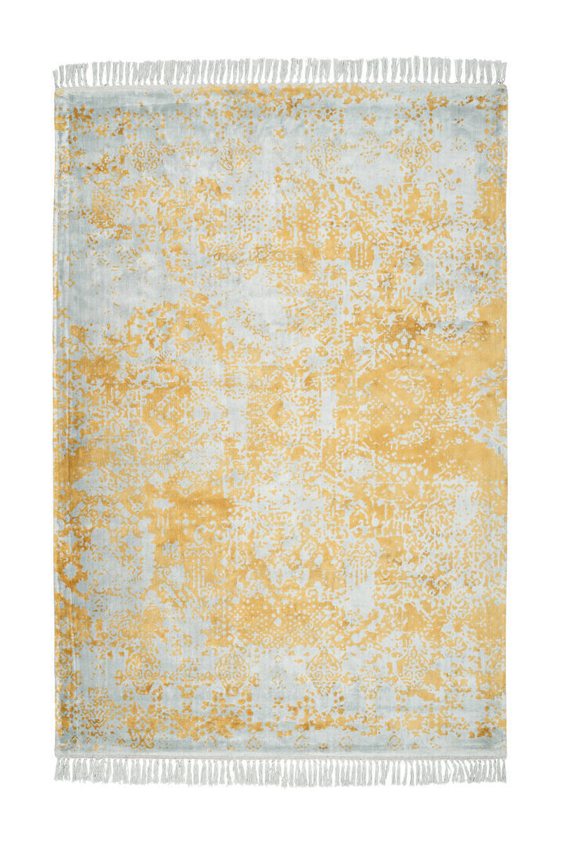 Kurzflorteppich DOLCE VITA 300 - grau-gold - handgewebt - 160x230 cm