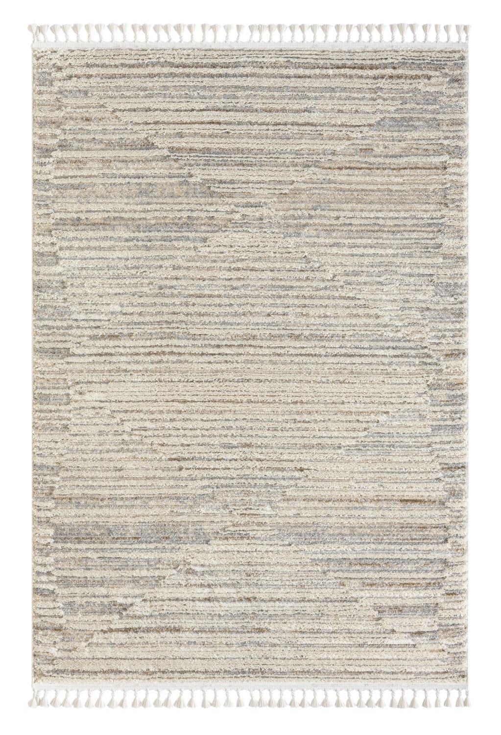 Kurzflorteppich ENYA - creme-hellgrau - 140x200 cm
