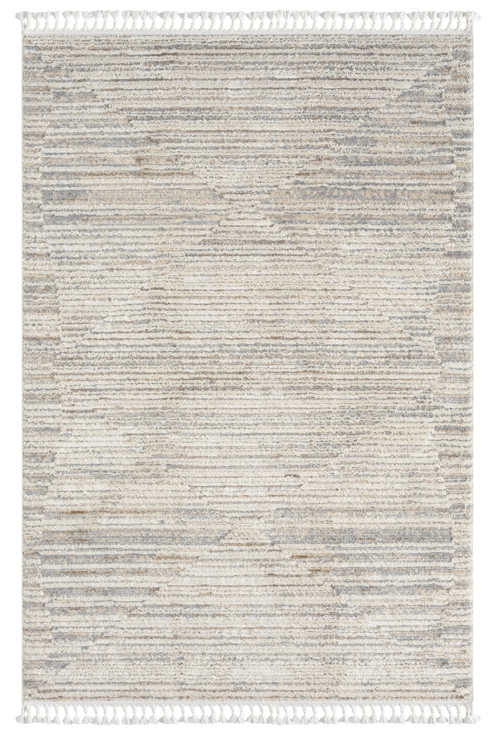 Kurzflorteppich ENYA - creme-hellgrau - 200x290 cm