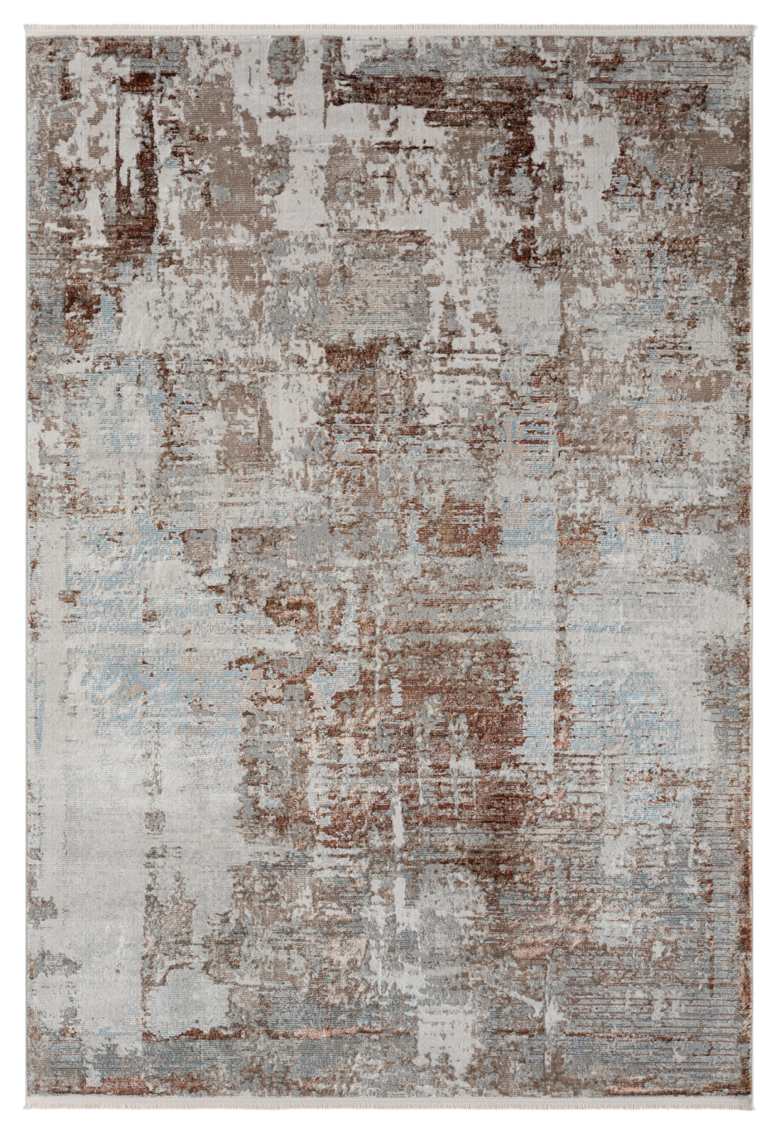 Kurzflorteppich ESME 2 - grau-braun - 140x200 cm