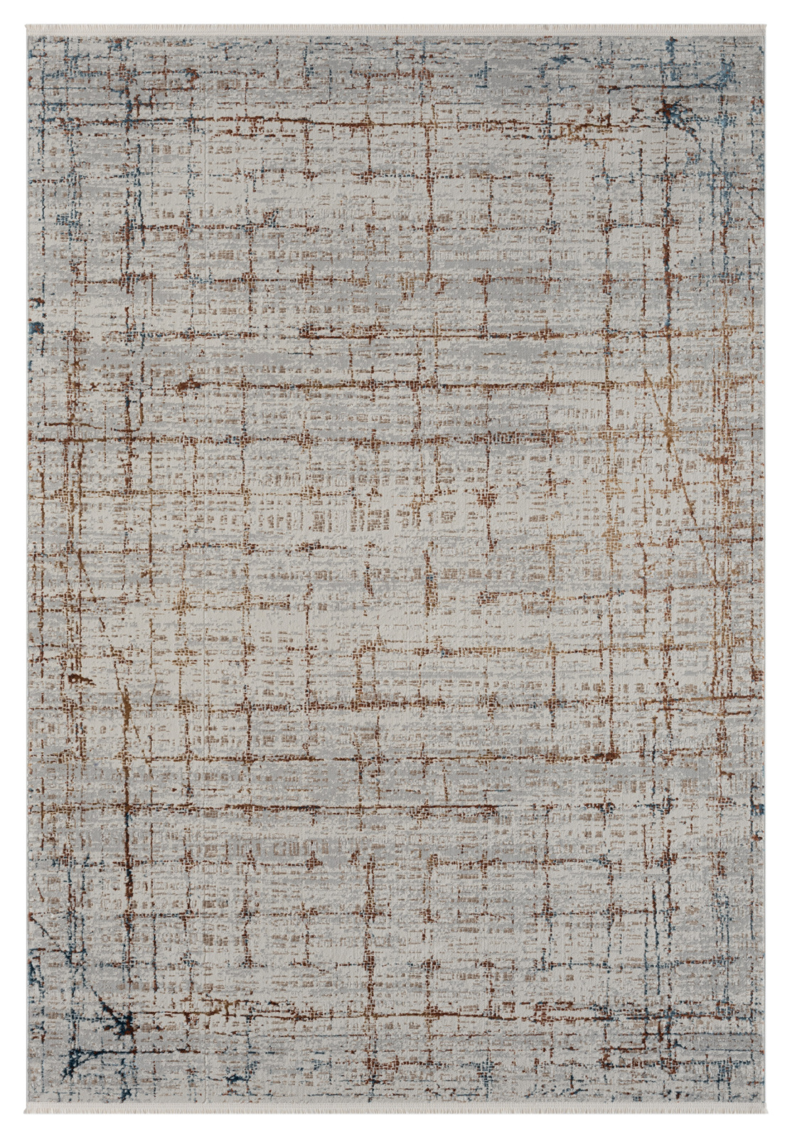 Kurzflorteppich ESME 3 - grau-terra - 140x200 cm